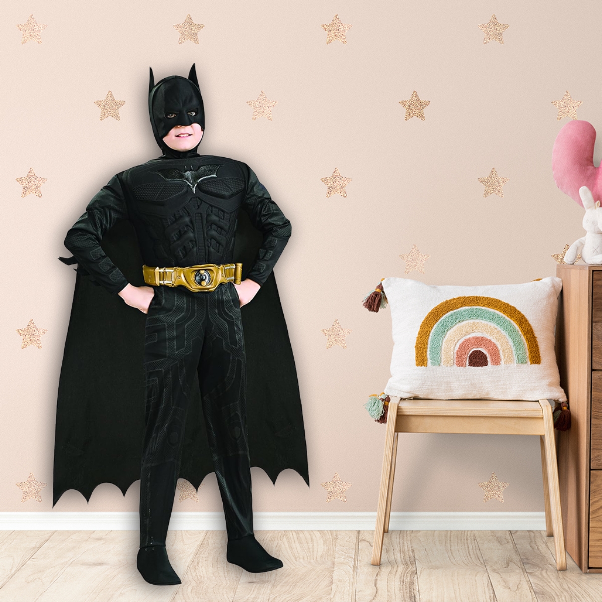 روبيز زي باتمان ديلوكس مقاس XS للأولاد 3-4 سنوات