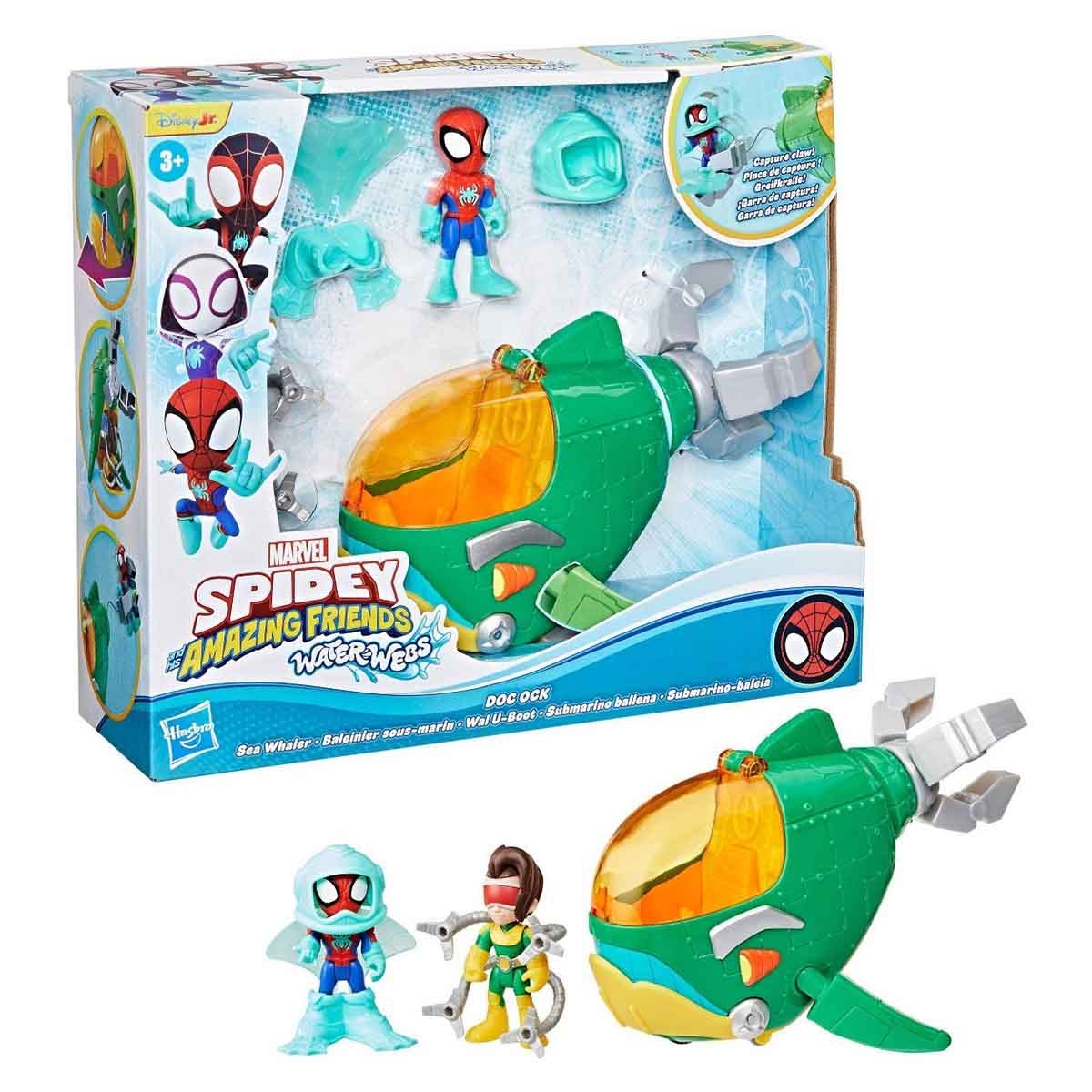 سبايدي وأصدقاؤه المدهشون مجموعة لعب مركبة الحوت دوك أوك للجنسين من عمر 3-4 سنوات