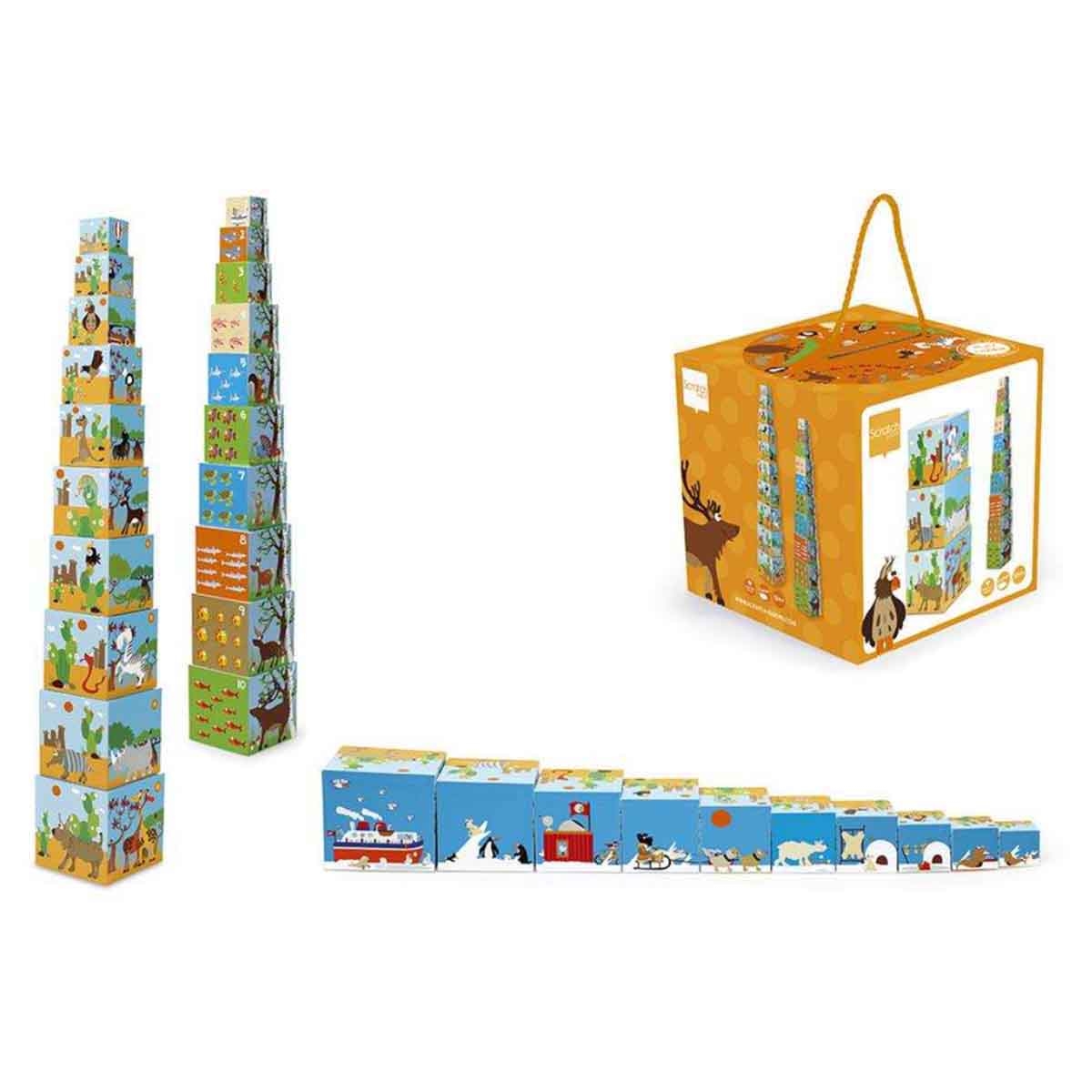 سكرتش يوروب برج تكديس حيوانات العالم جامبو للأطفال الصغار 0 - 2 سنوات