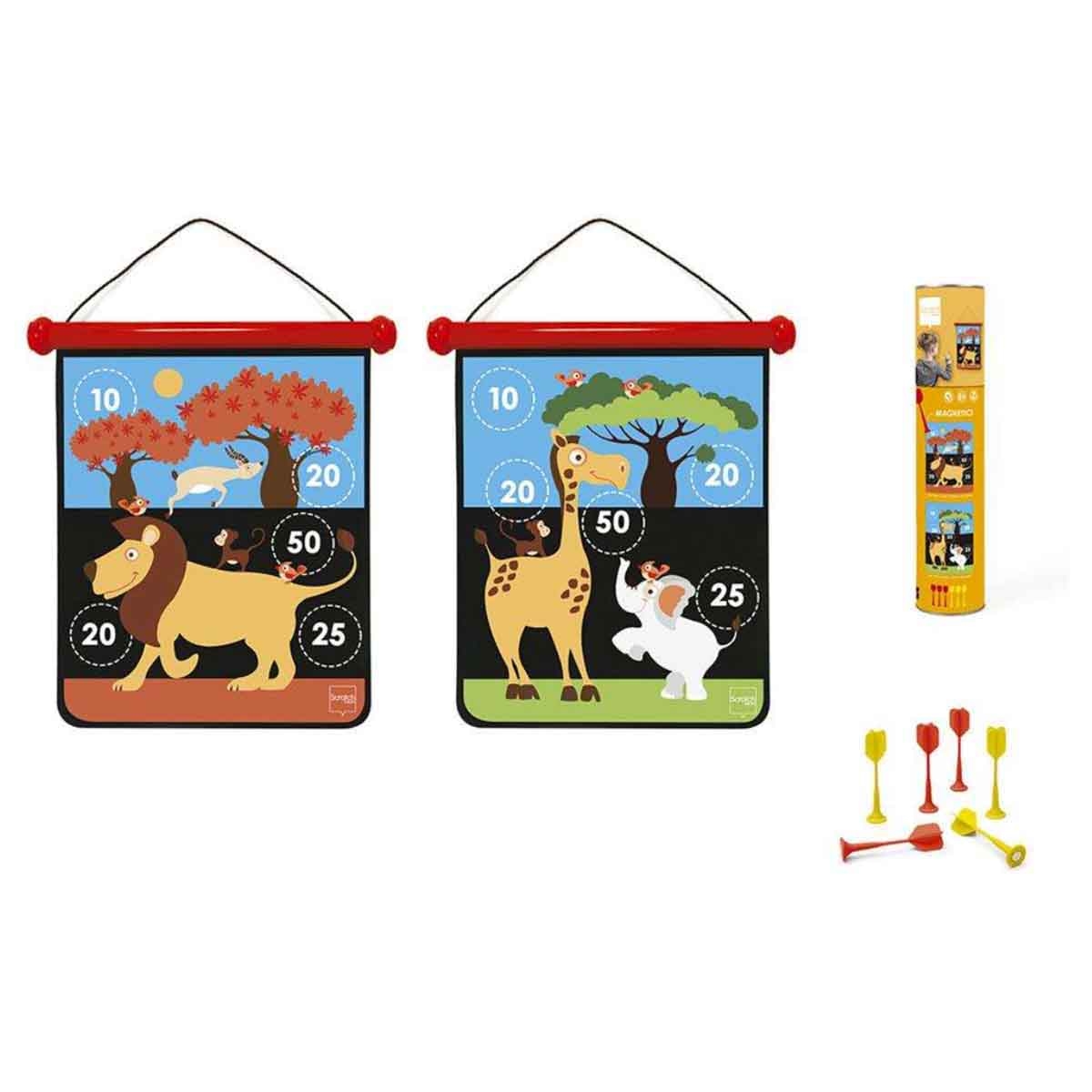 سكرتش يوروب لوحة سهام مغناطيسية سفاري مع سهام للجنسين 5 - 7 سنوات