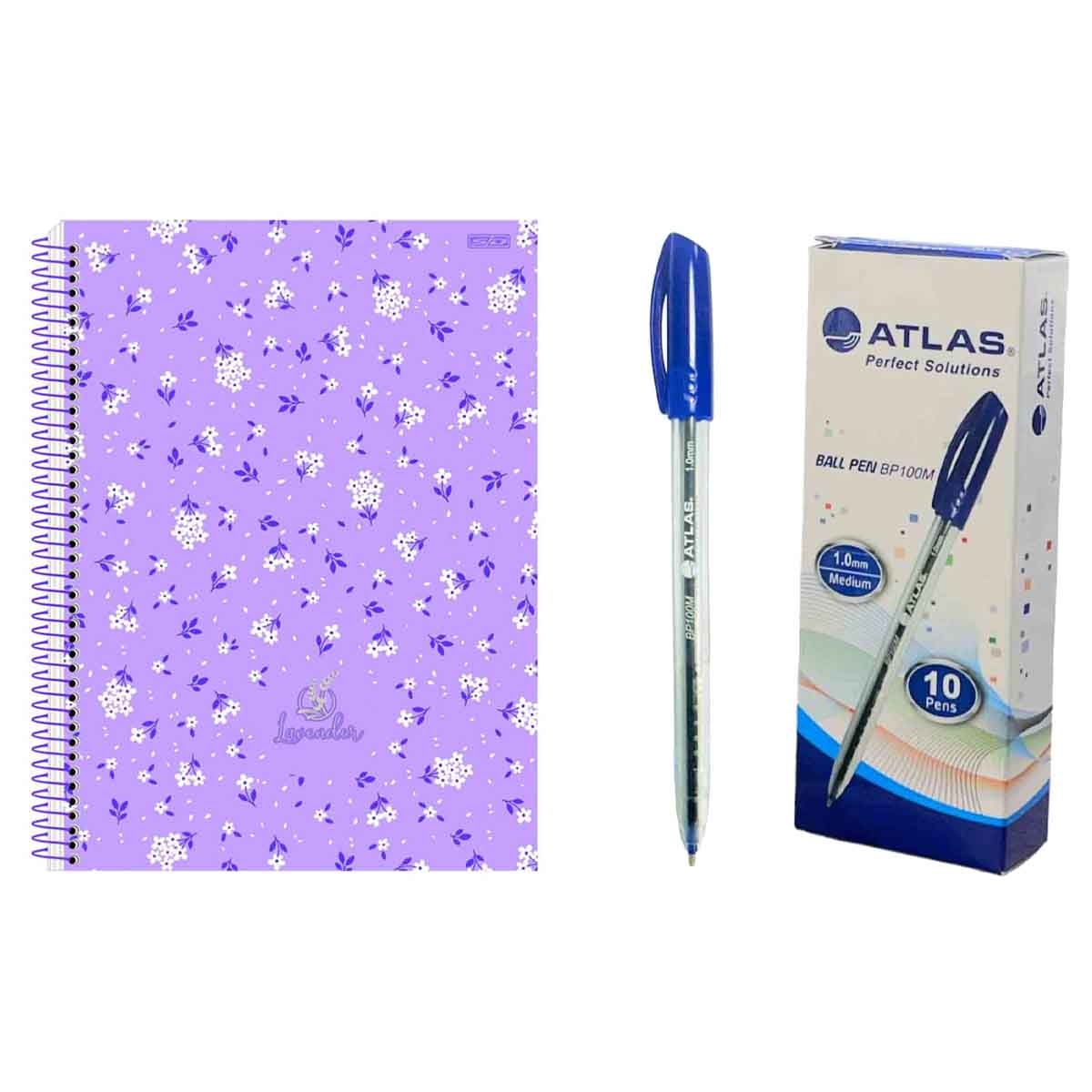 إس دي إنوفاسوس غرافيكا دفتر سبرال بي بي مجموعة من أطلس قلم حبر جاف أزرق