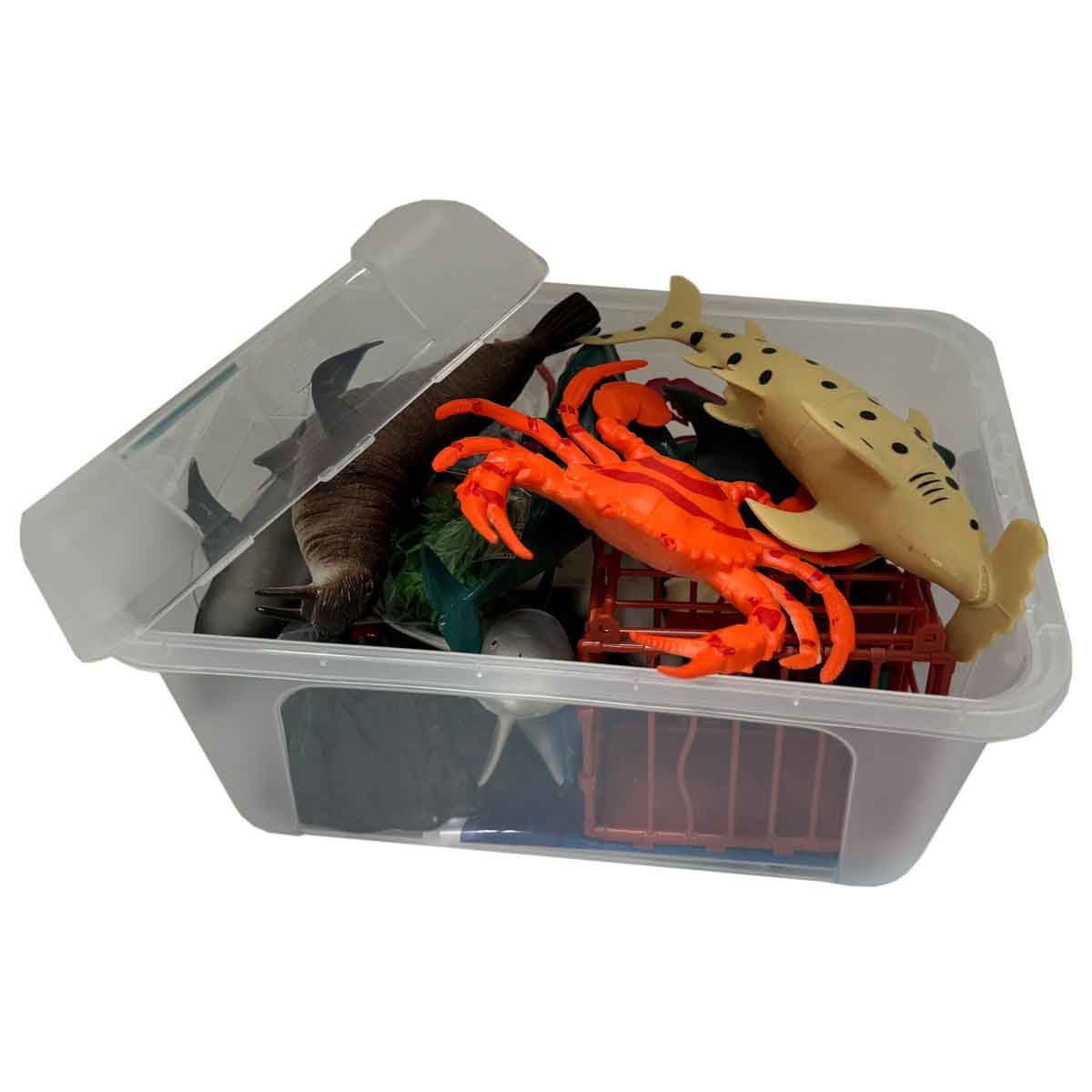 جيا زو مجموعة تماثيل الحيوانات البحرية مكونة من 16 قطعة للجنسين، عمر 3-4 سنوات