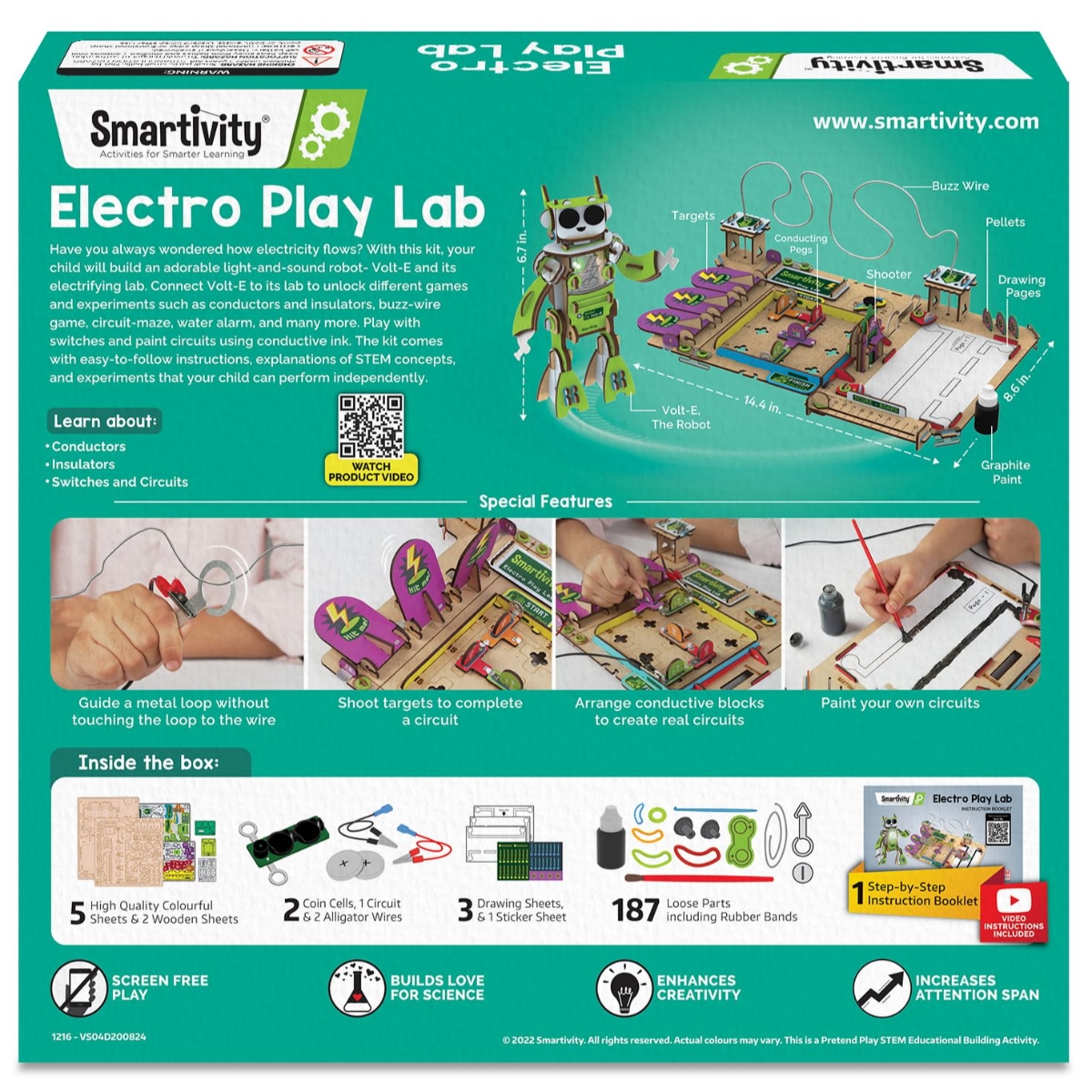 سمارتيفيتي روبوت مختبر اللعب الإلكتروني مع إضاءة وصوت للجنسين، 8-10 سنوات