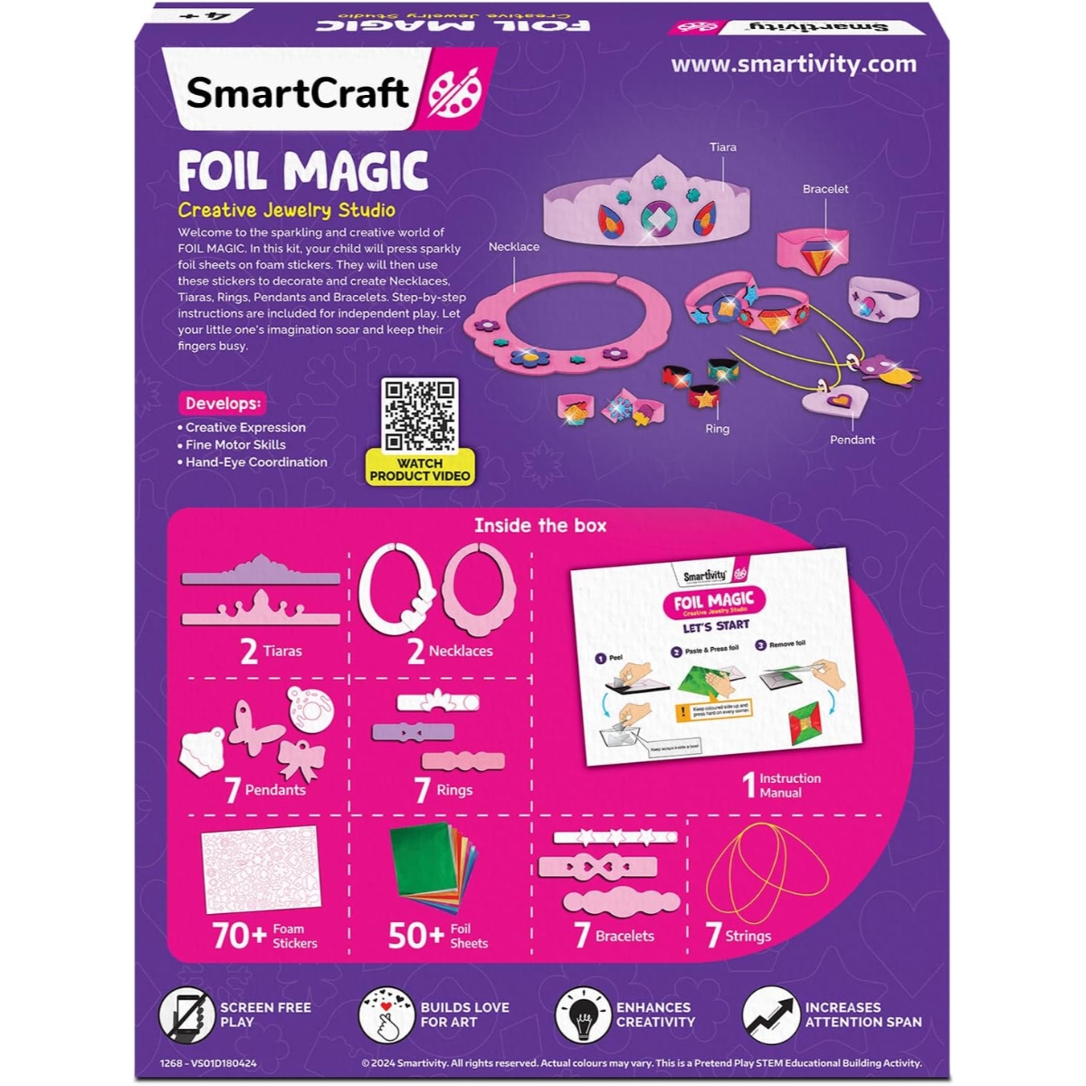 سمارتيفيتي ورشة مجوهرات إبداعية بفويل للبنات، 5-7 سنوات