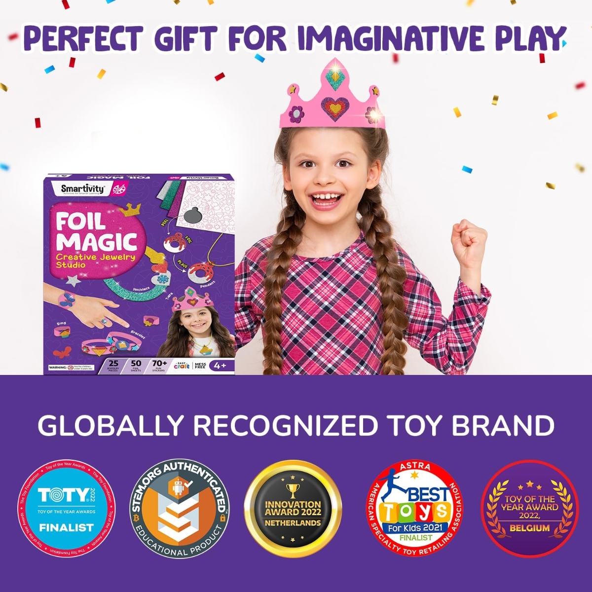 سمارتيفيتي ورشة مجوهرات إبداعية بفويل للبنات، 5-7 سنوات