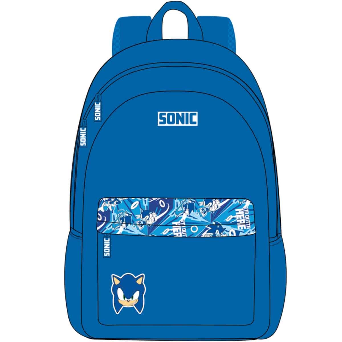 سونيك برايم مجموعة حقيبة ترولي وظهر 4 في 1 مع صندوق غداء وزجاجة ومقلمة