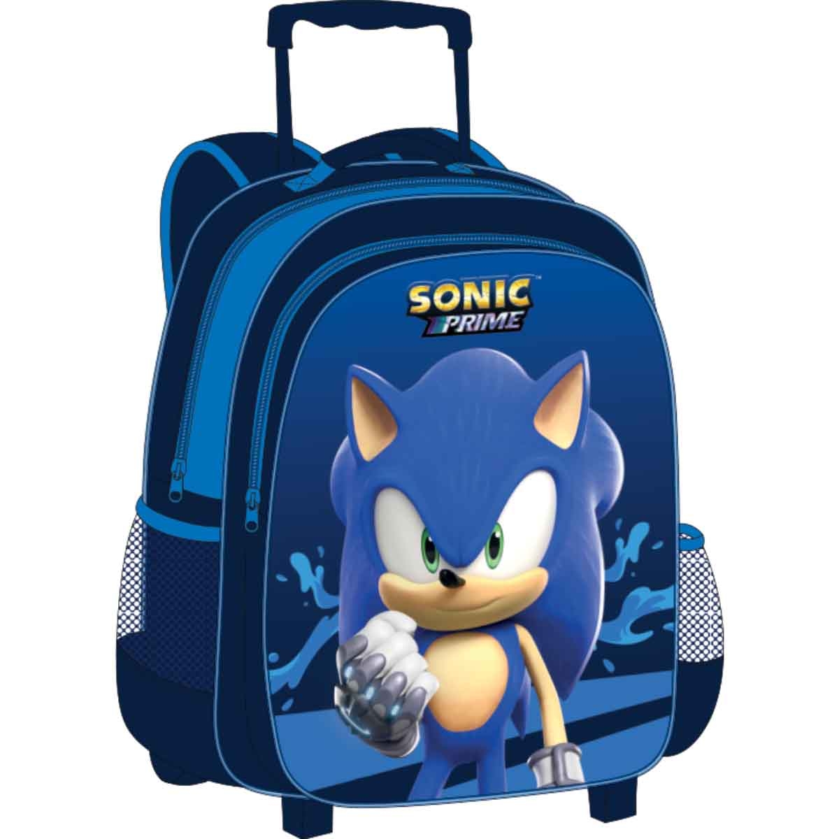 سونيك مجموعة حقيبة ترولي 5 في 1 مقاس 14 انش مع صندوق غداء وزجاجة ومقلمة وحقيبة غداء