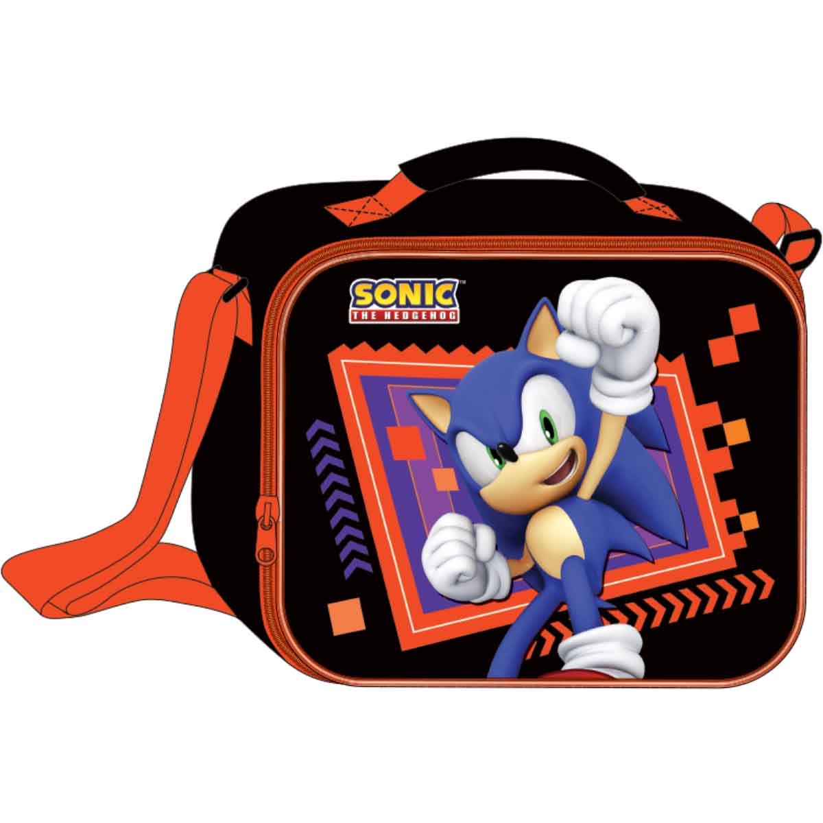 سونيك مجموعة حقيبة ترولي 5 في 1 مقاس 16 انش مع صندوق غداء وزجاجة ومقلمة وحقيبة غداء