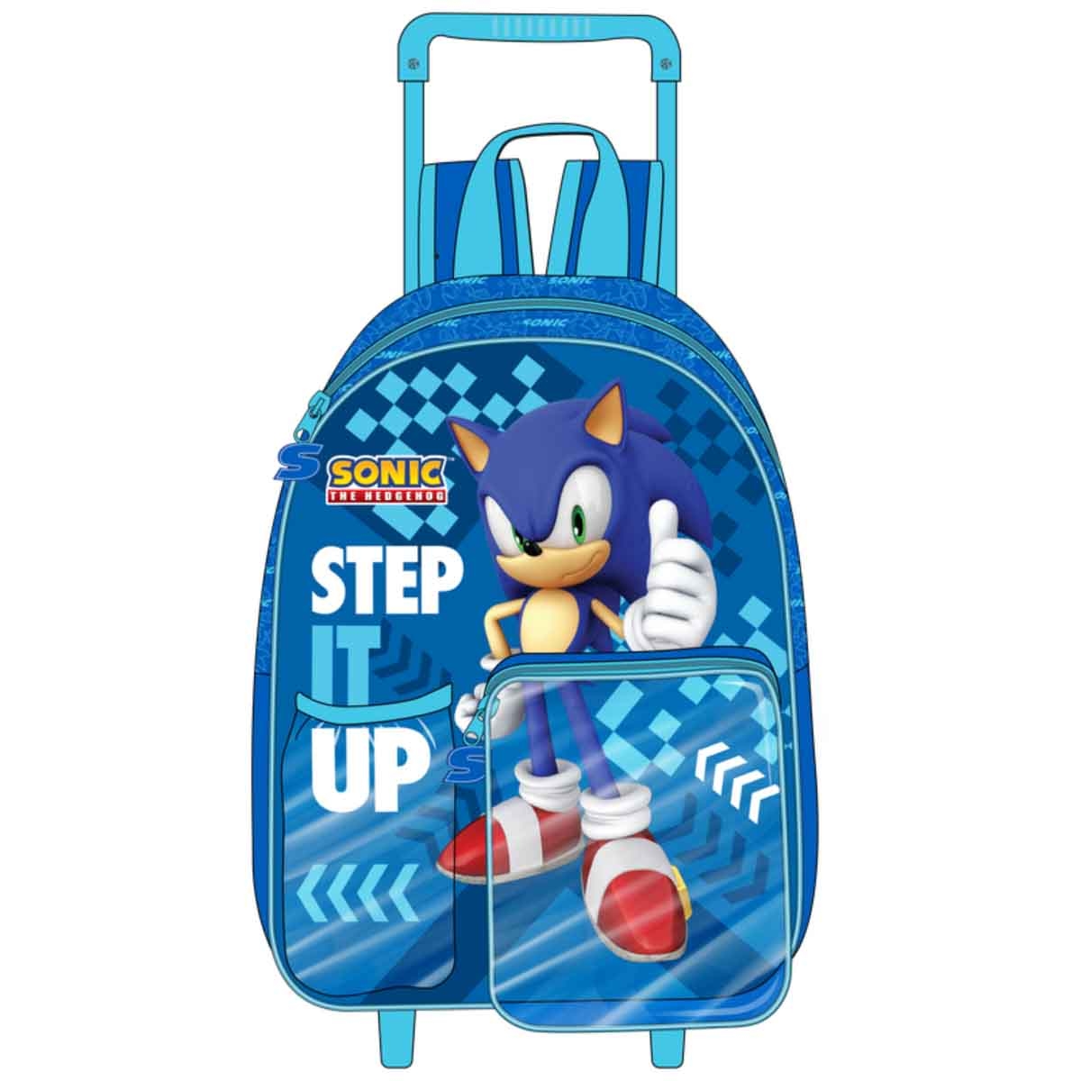 سونيك برايم مجموعة حقيبة ظهر مقاس 14 انش مع صندوق غداء وزجاجة ماء