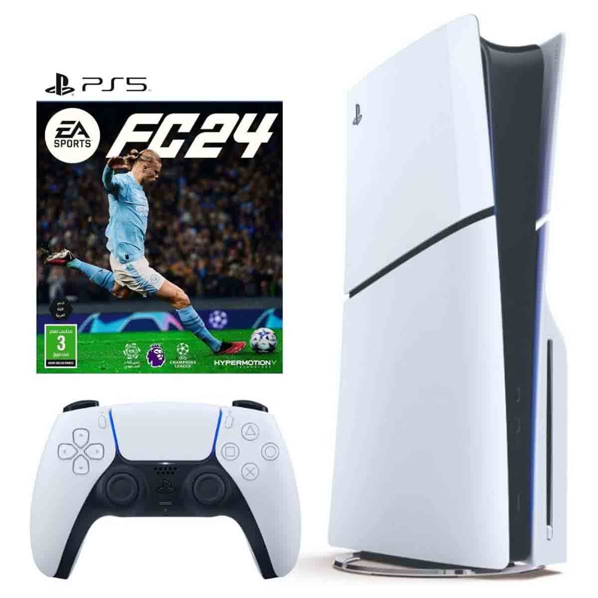 سوني بلاي ستيشن 5 سليم إصدار القرص مع لعبة EA FC 24 إصدار السعودية