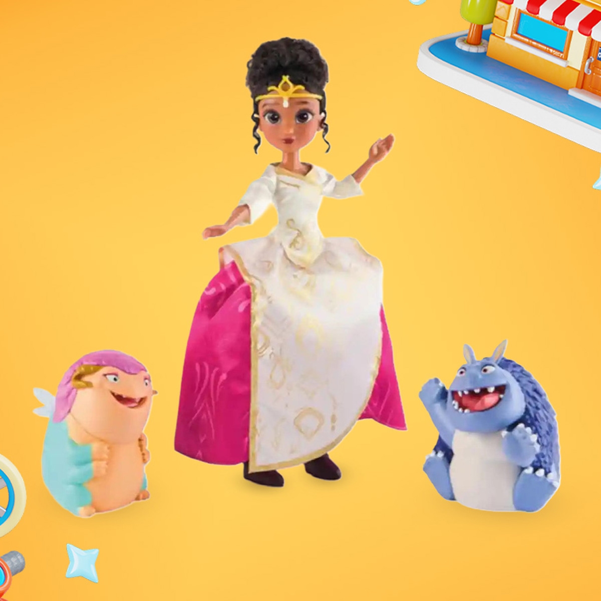 سبلباوند دمية أميرة إيليان 24 إنش مع وحوش قابلة للجمع للبنات، 5-7 سنوات، عدد 3