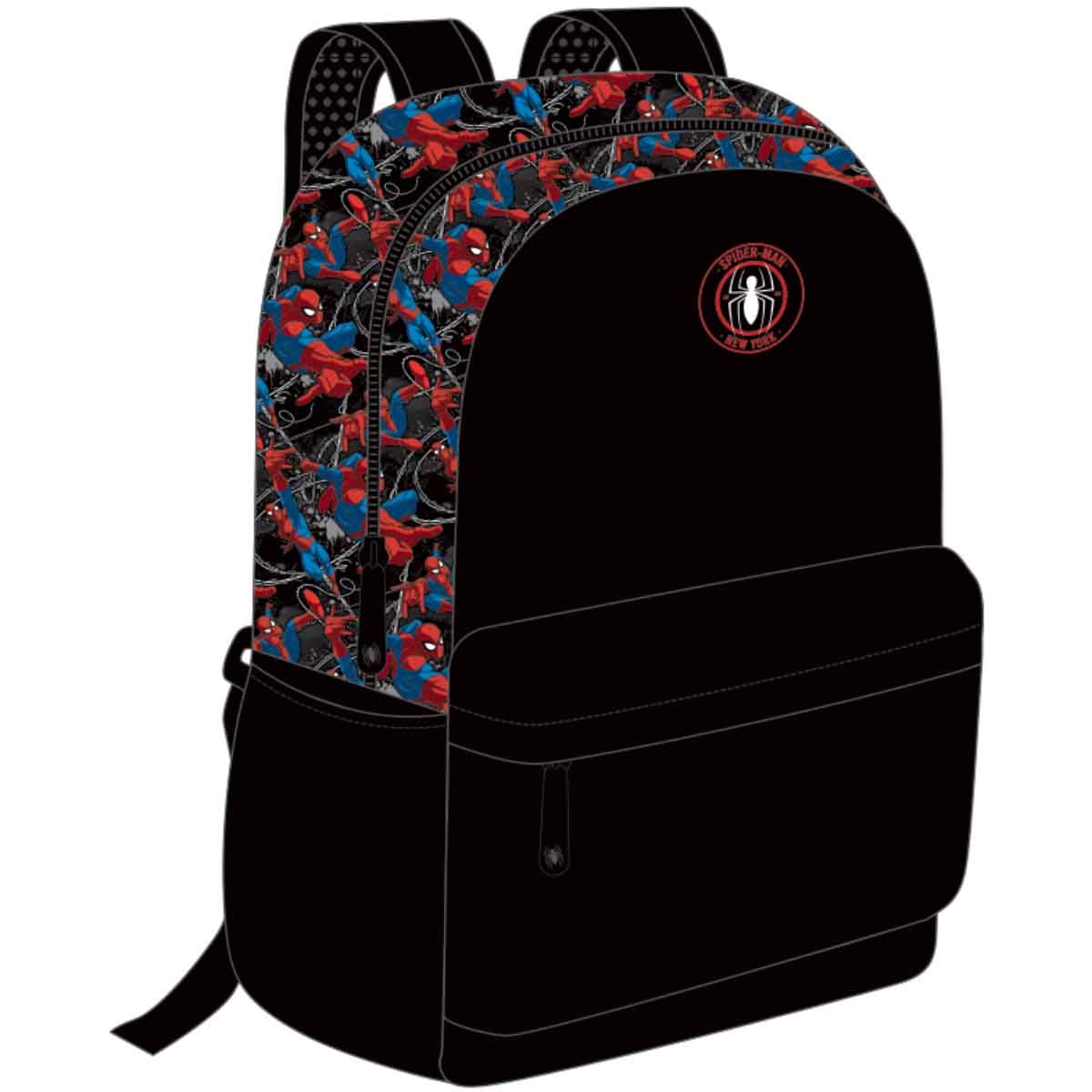 سبايدر مان مجموعة حقيبة ظهر مارفل 4 في 1 مع حقيبة غداء وزجاجة ومقلمة