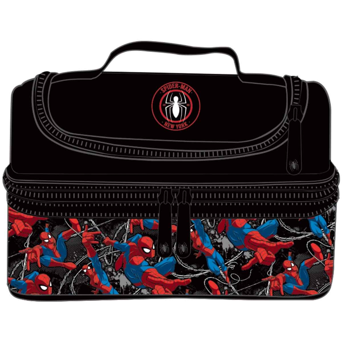 سبايدر مان مجموعة حقيبة ظهر مارفل 4 في 1 مع حقيبة غداء وزجاجة ومقلمة