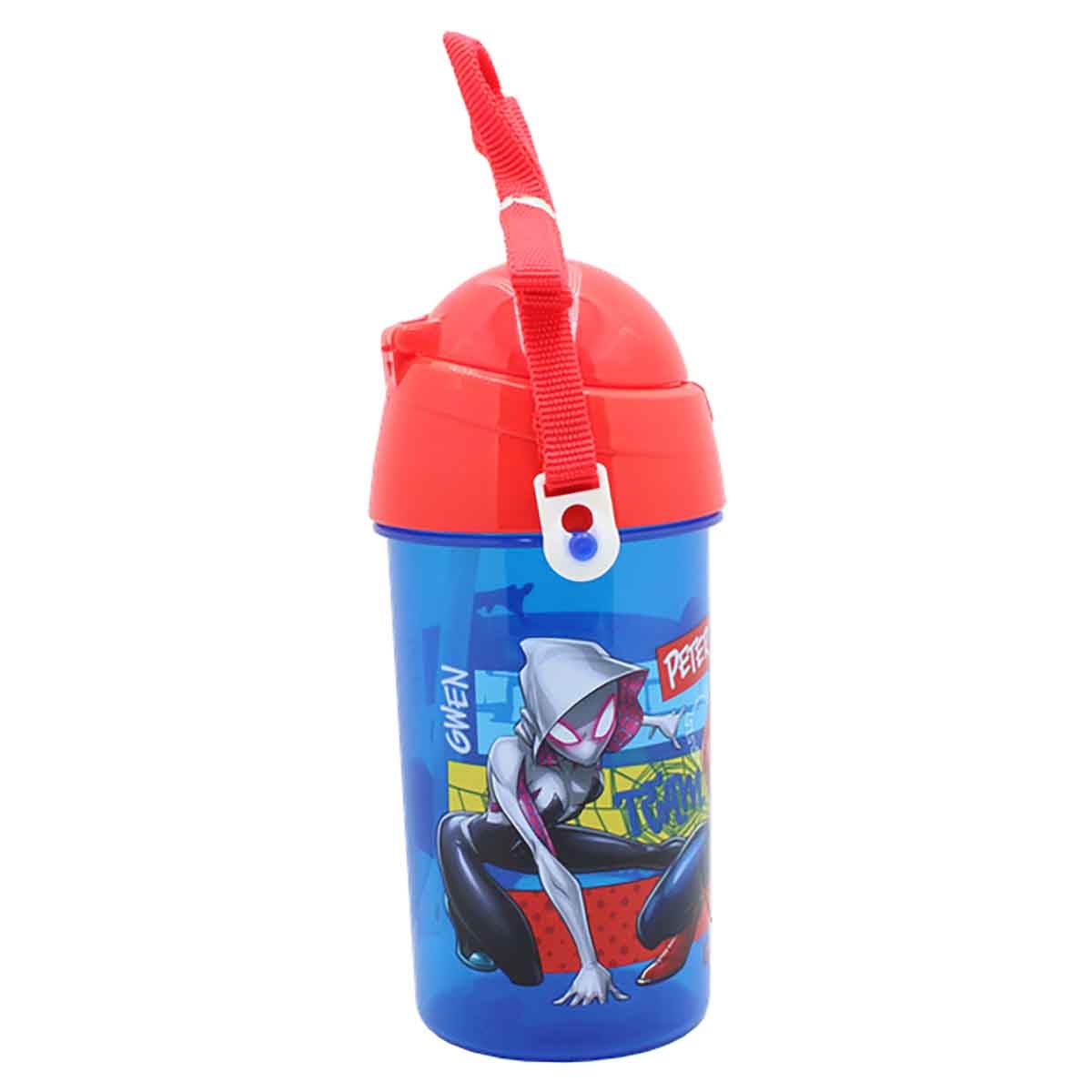 سبايدر مان زجاجة ماء مارفل بغطاء شفاطة قابل للفتح