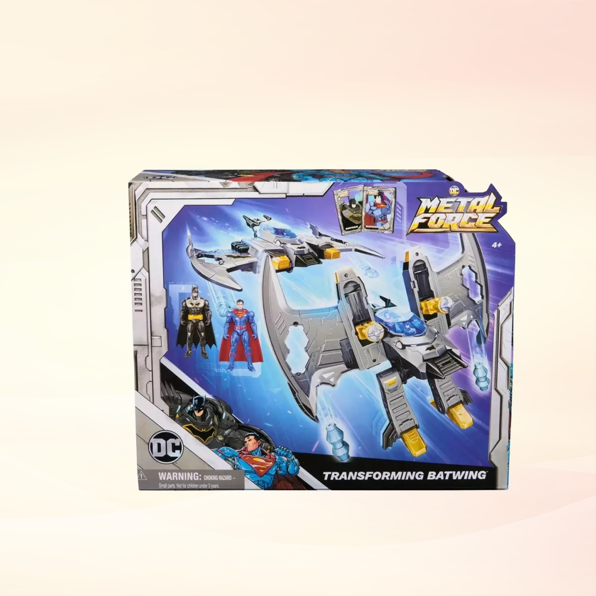 سبين ماستر مجموعة لعب بات وينج متحول 2 في 1 ميتال فورس دي سي كومكس للجنسين، 5-7 سنوات