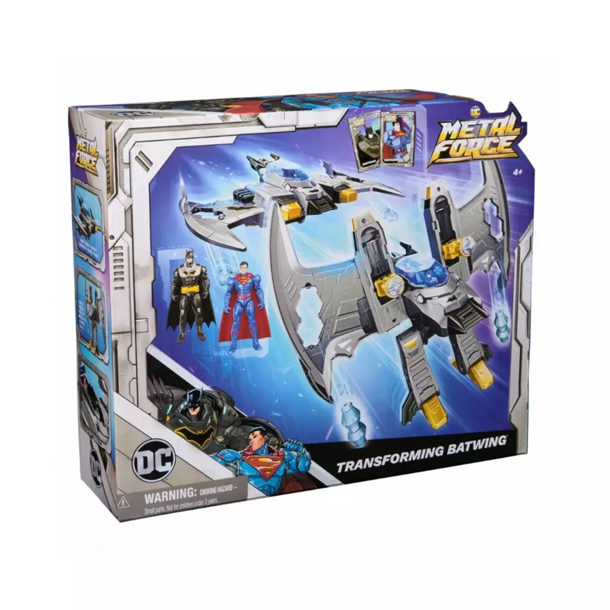 سبين ماستر مجموعة لعب بات وينج متحول 2 في 1 ميتال فورس دي سي كومكس للجنسين، 5-7 سنوات