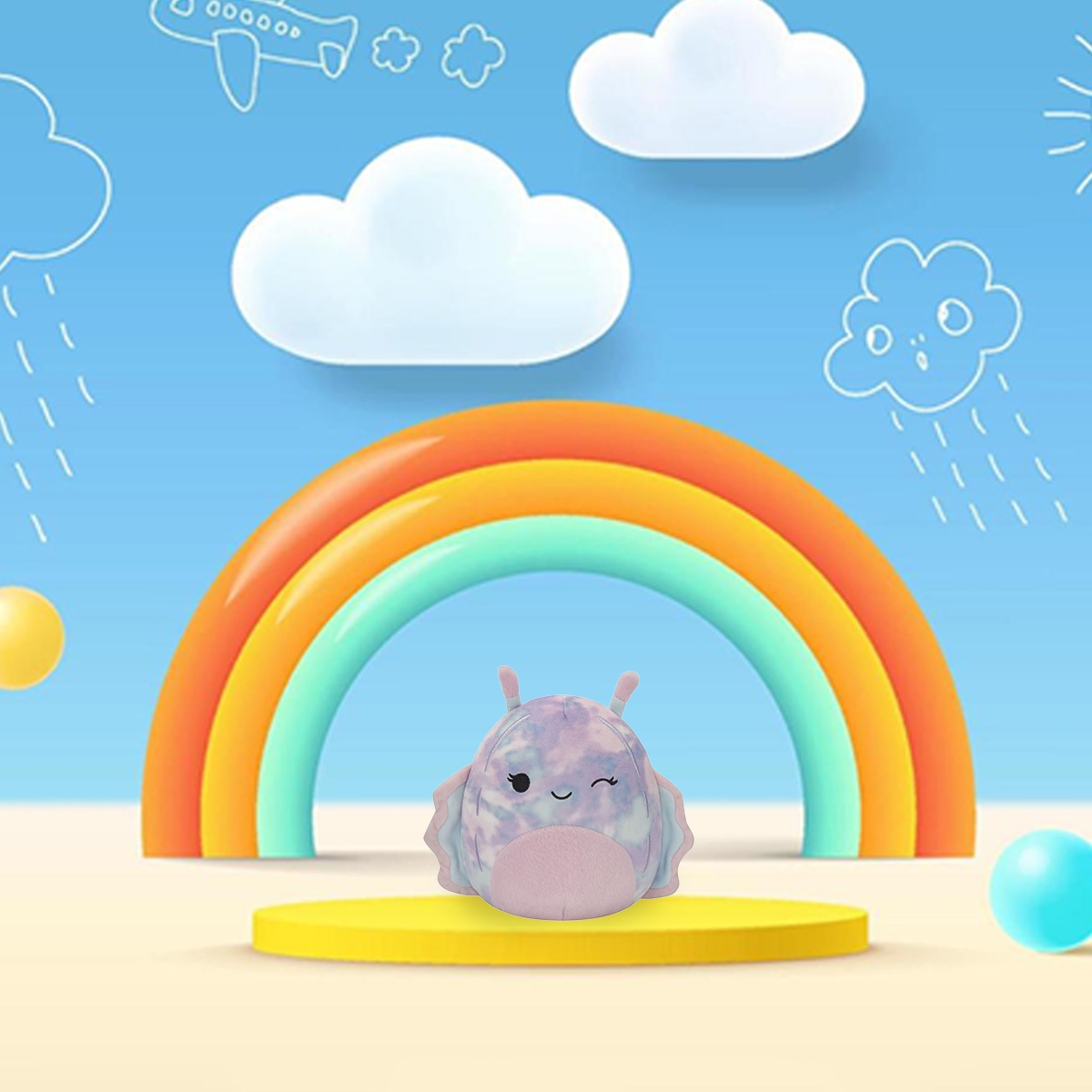 سكويشمالوز دمية محشوة دوتي الحلزون البحري 20 إنش، للجنسين، من عمر 3 إلى 4 سنوات