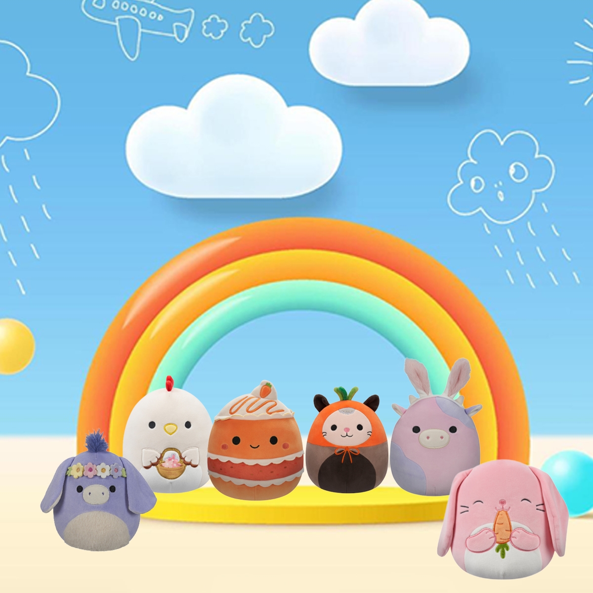 سكويشمالوز لعبة محشوة متنوعة عيد الفصح 7.5 إنش للجنسين، 3-4 سنوات