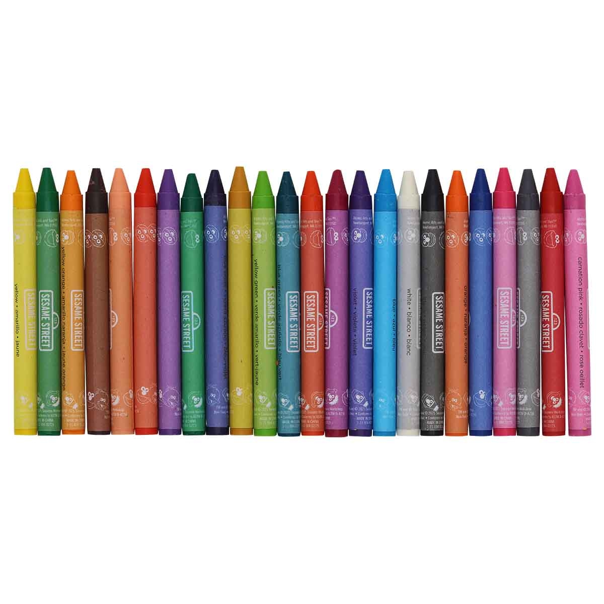 سيزام ستريت أقلام شمع كبيرة مكونة من 10 ألوان، للجنسين، للأعمار من 3 إلى 4 سنوات