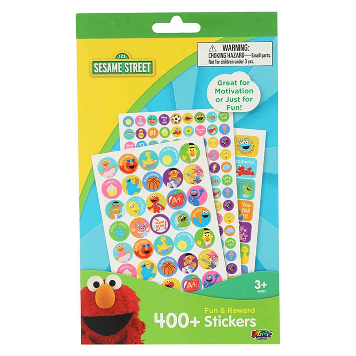 سيزام ستريت أكثر من 400 ملصق مرح ومكافأة، للجنسين، للأعمار من 3 إلى 4 سنوات