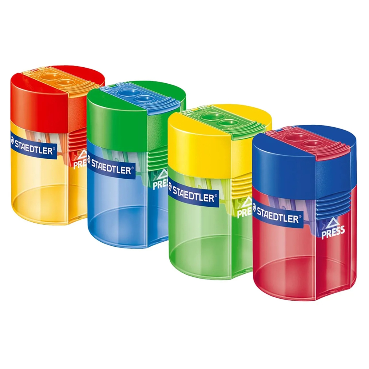 ستيدلر مبراة بغطاء بثقوب مزدوجة ألوان منوعة