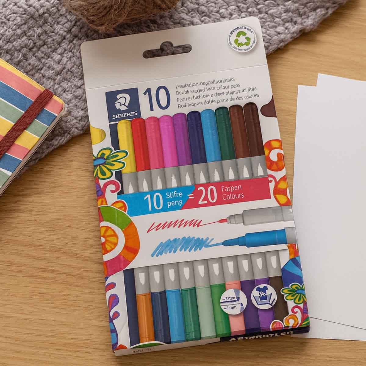 ستيدلر أقلام ليفية مزدوجة الطرف مجموعة من 10 (3-4 سنوات)