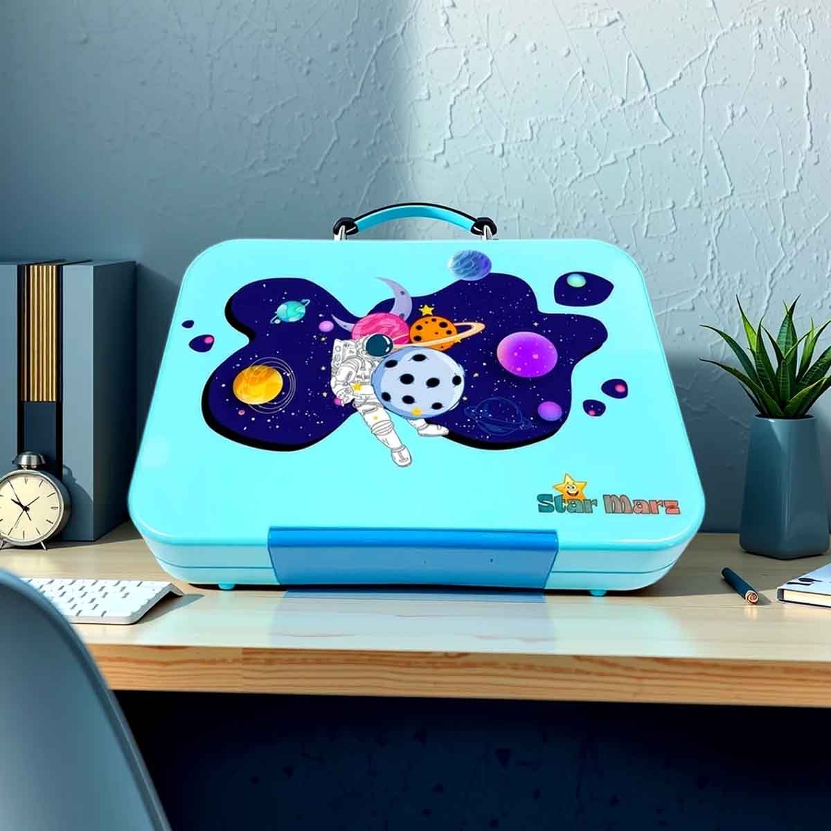 ستارمارز صندوق غداء بنتو لامع بتصميم وحيد القرن باللون الأزرق سعة 1195 مل للجنسين، من 3 إلى 4 سنوات