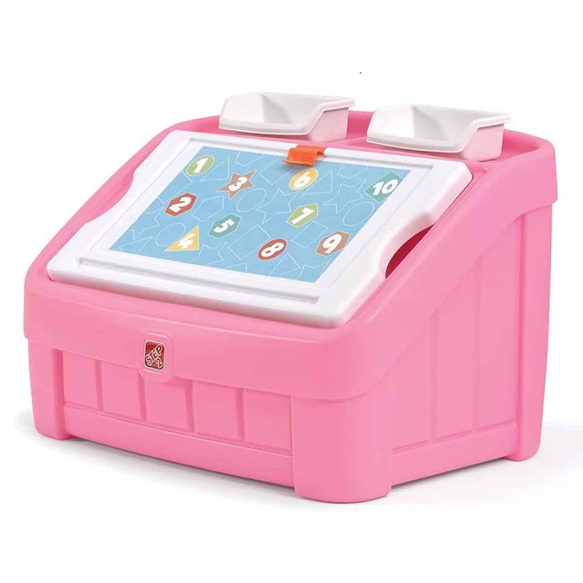 ستيب 2 صندوق العاب 2 في 1 مع غطاء فني للجنسين، عمر 3-4 سنوات