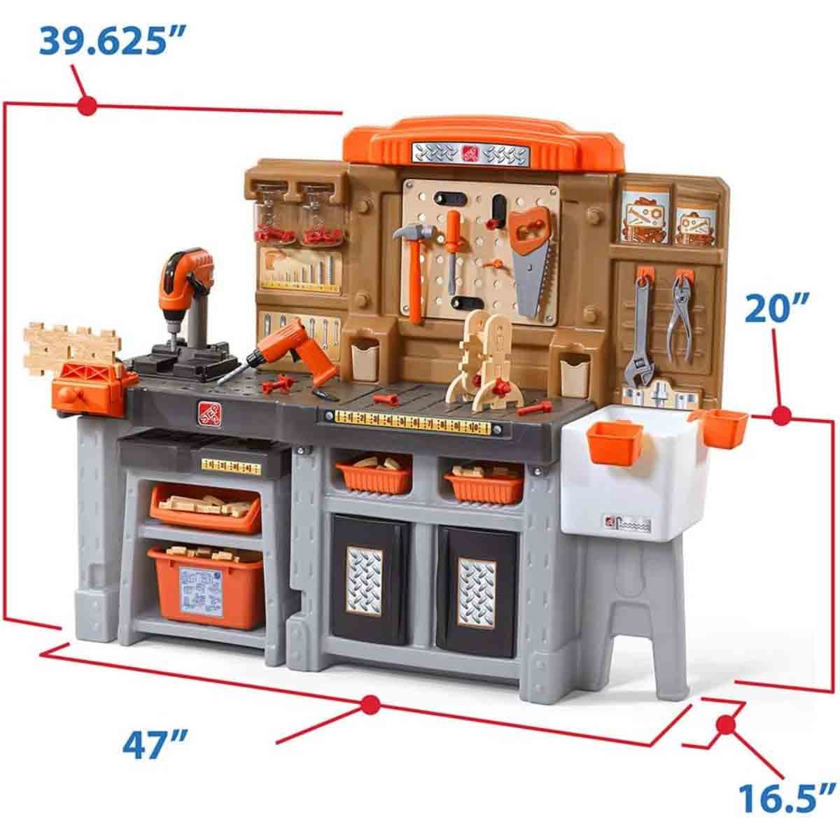 ستيب 2 ورشة لعب برو بلاي وطاولة ادوات للجنسين، 3-4 سنوات