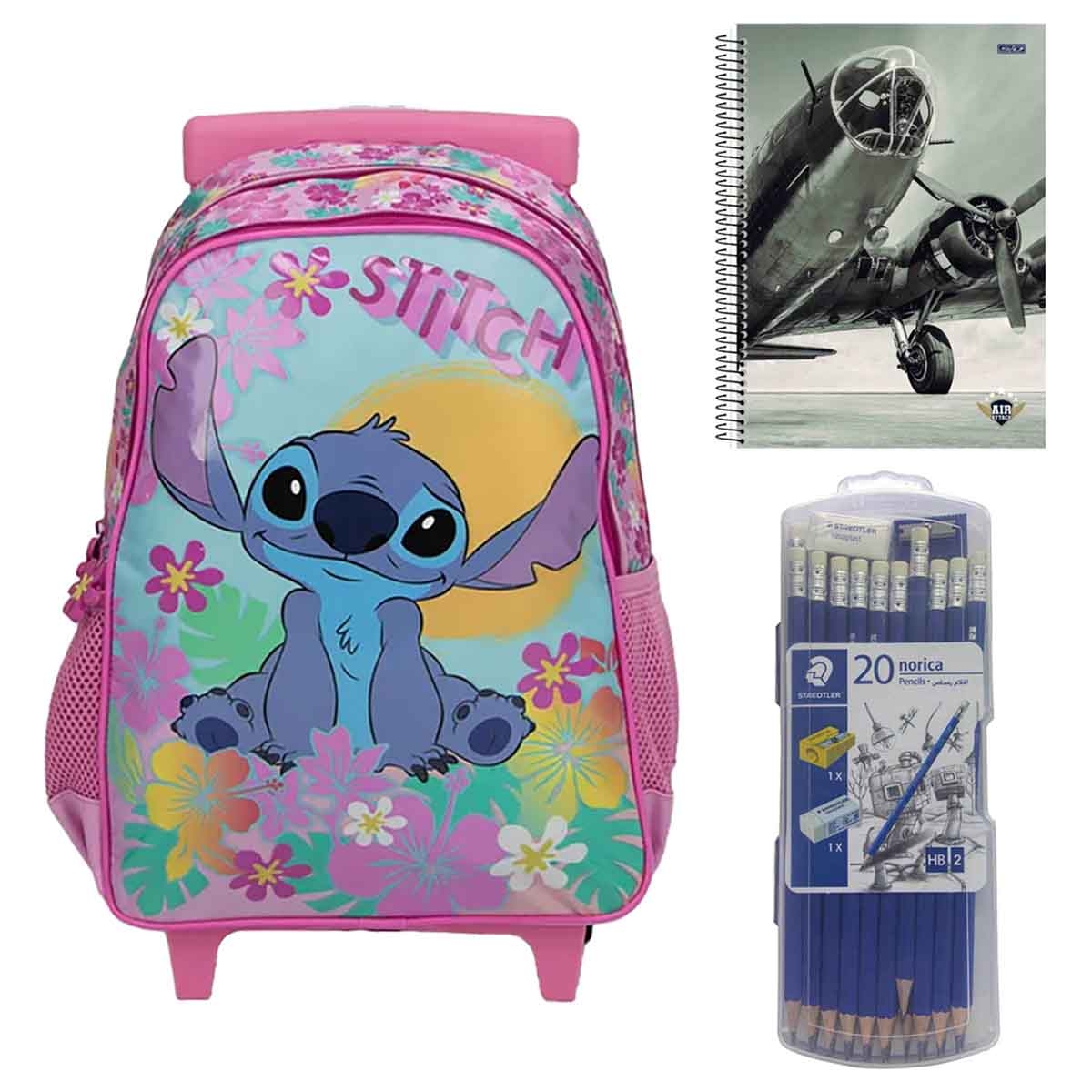 سنس بي تي إس حقيبة ظهر بعجلات مجموعة من إس دي إنوفاسوس غرافيكا دفتر وستيادلر أقلام رصاص