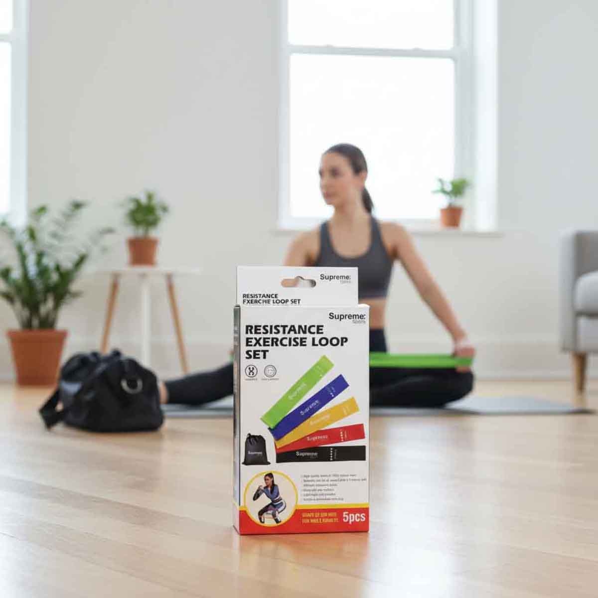 سوبريم سبورتس مجموعة أربطة مقاومة للتمارين 5 قطع