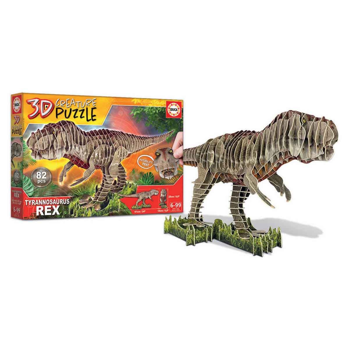 إديوكا أحجية مجسمة ثلاثية الأبعاد لديناصور تي ريكس للجنسين، عمر 5-7 سنوات