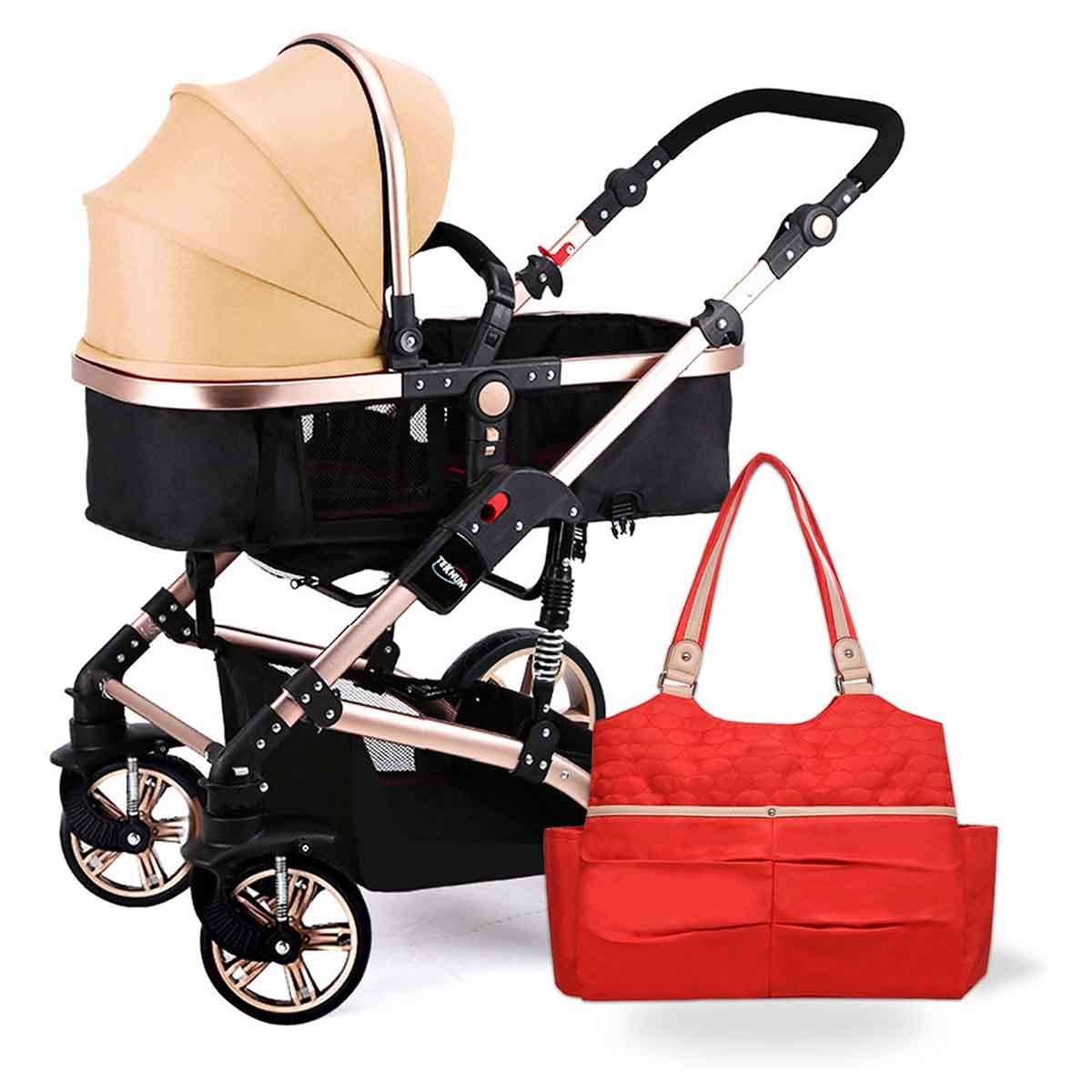 تيكنوم عربة أطفال 3 في 1 مع سنفينو حقيبة حفاضات توت فاشن مجموعة، 0-2 سنوات، عدد 2