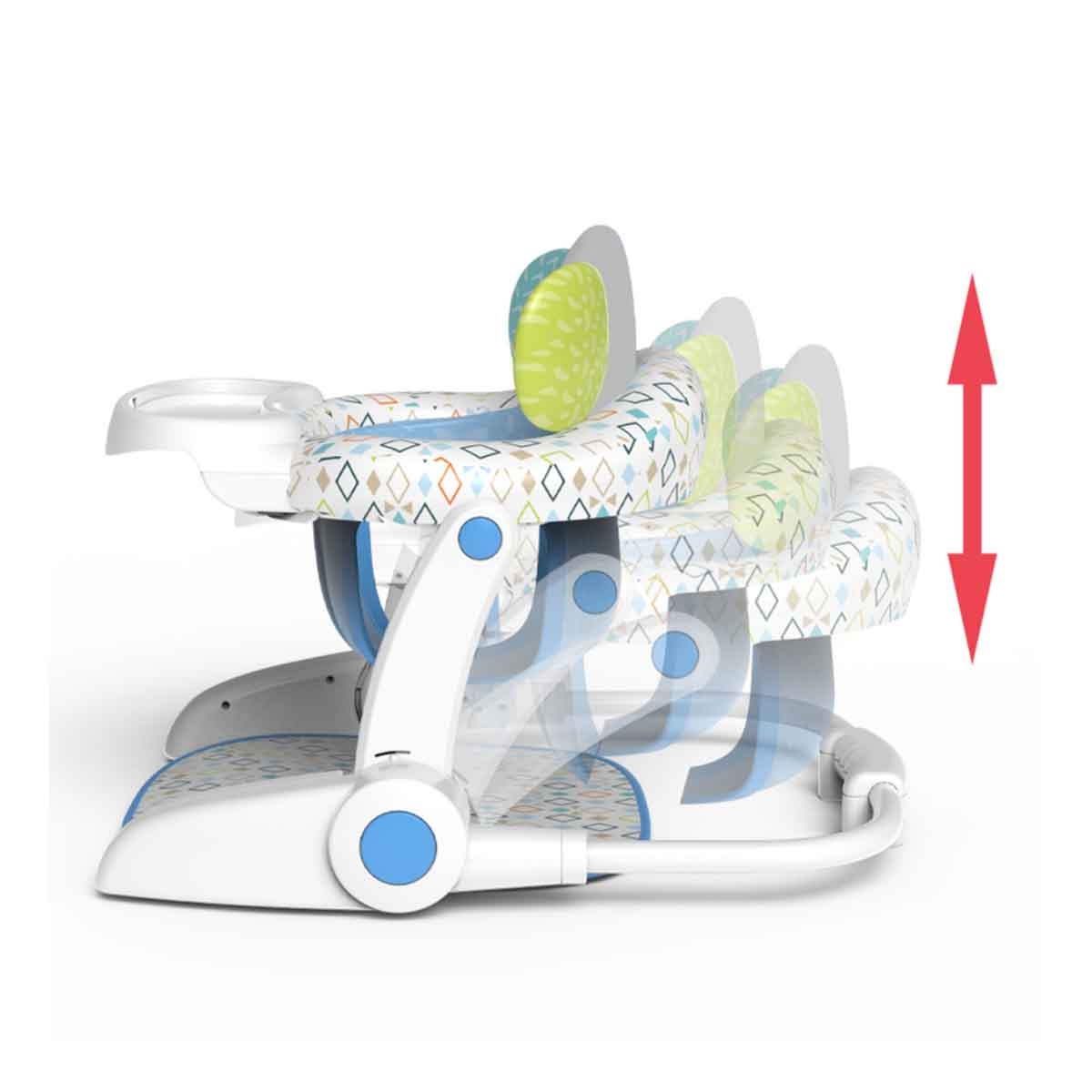 تيكنوم كرسي طعام محمول مع وضعية استرخاء للأطفال بتصميم فيل، 0-2 سنة