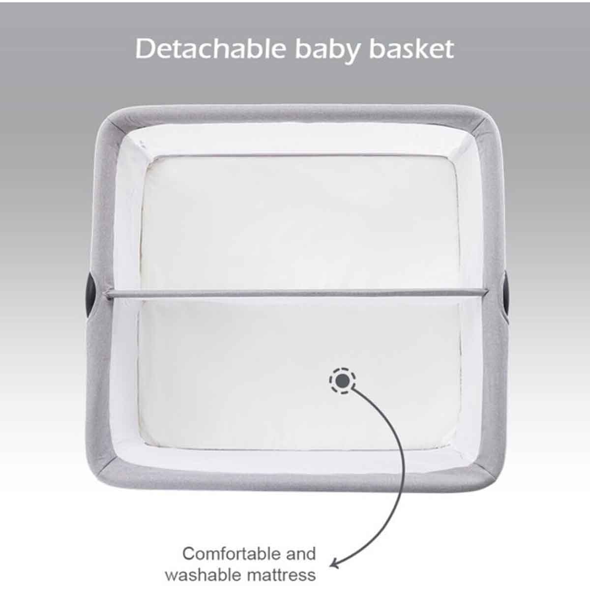 تيكنوم سرير جانبي توأم فيلو 2 باللون الرمادي للأطفال 0-2 سنوات