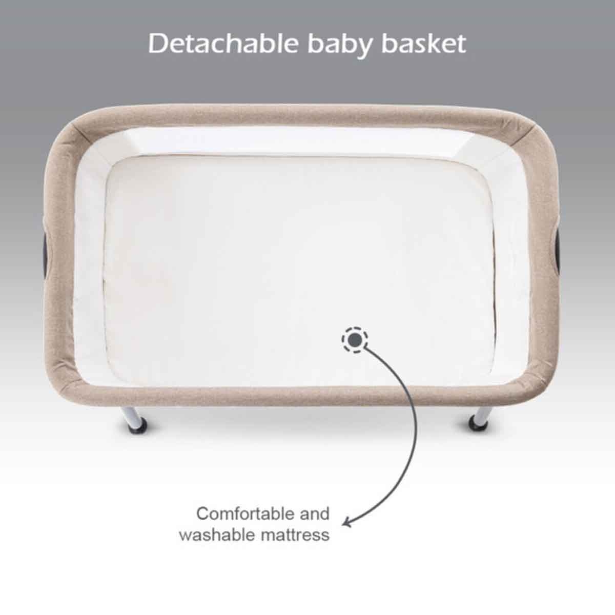 تيكنوم سرير جانبي سليبسِن 2 بلون عاجي للأطفال، 0-2 سنة