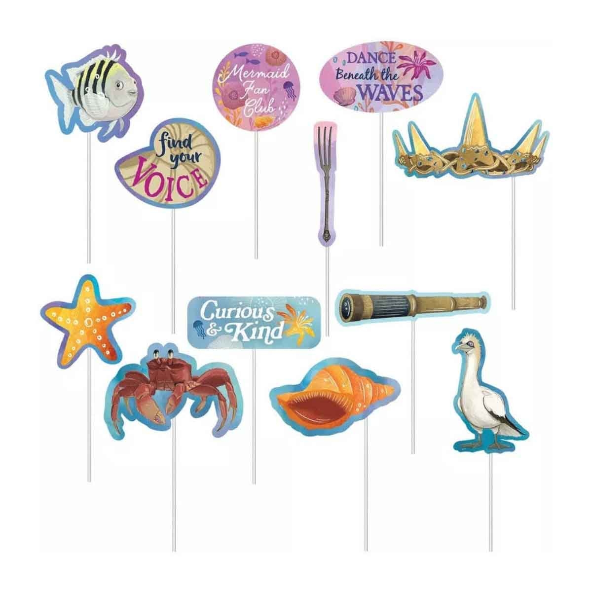 ديزني ذا ليتل ميرميد مجموعة خلفية مشهد 16-قطعة مع إكسسوارات