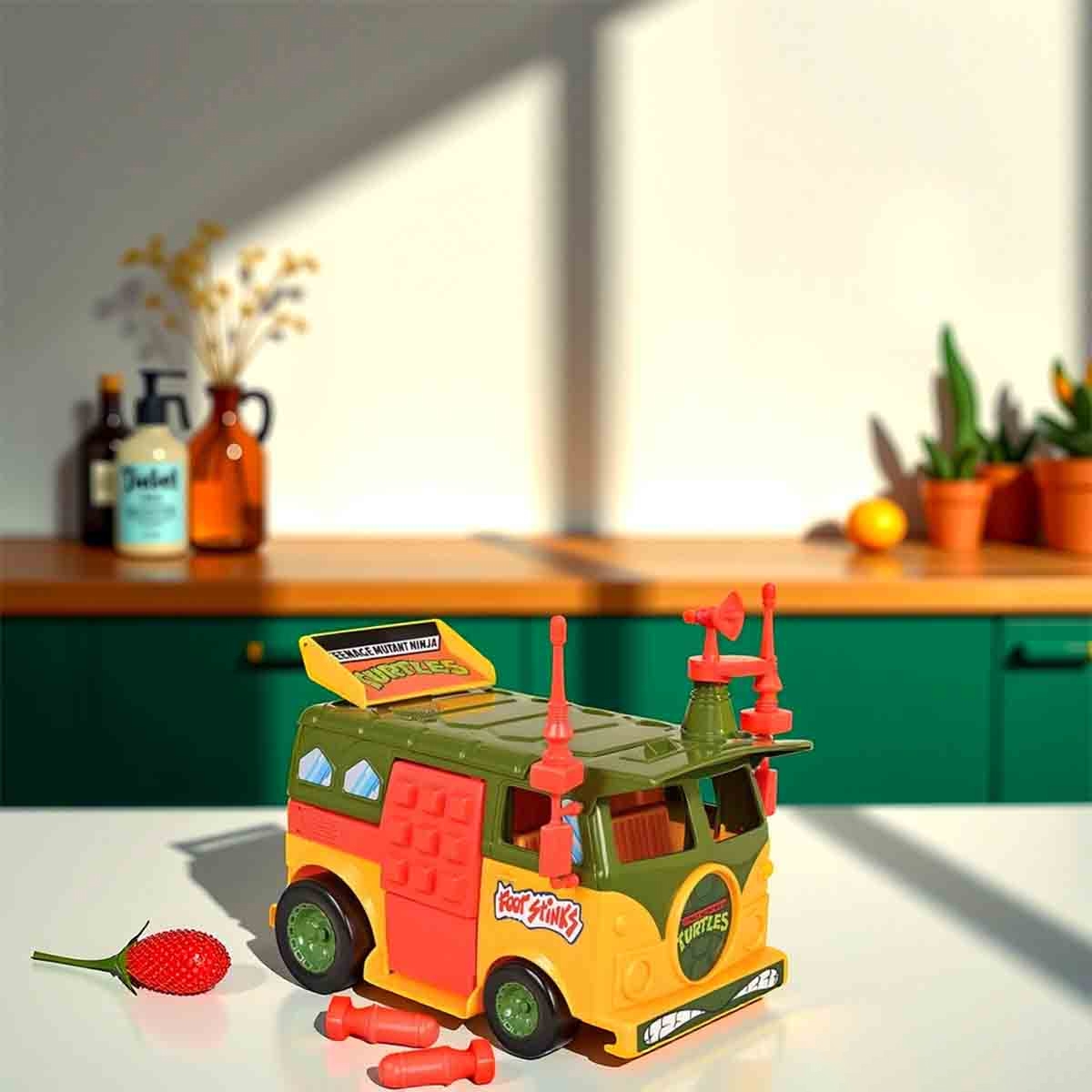 تي إم إن تي نينجا ترتلز عربة الحفلات الأصلية طقم لعب للجنسين، من عمر 5 إلى 7 سنوات