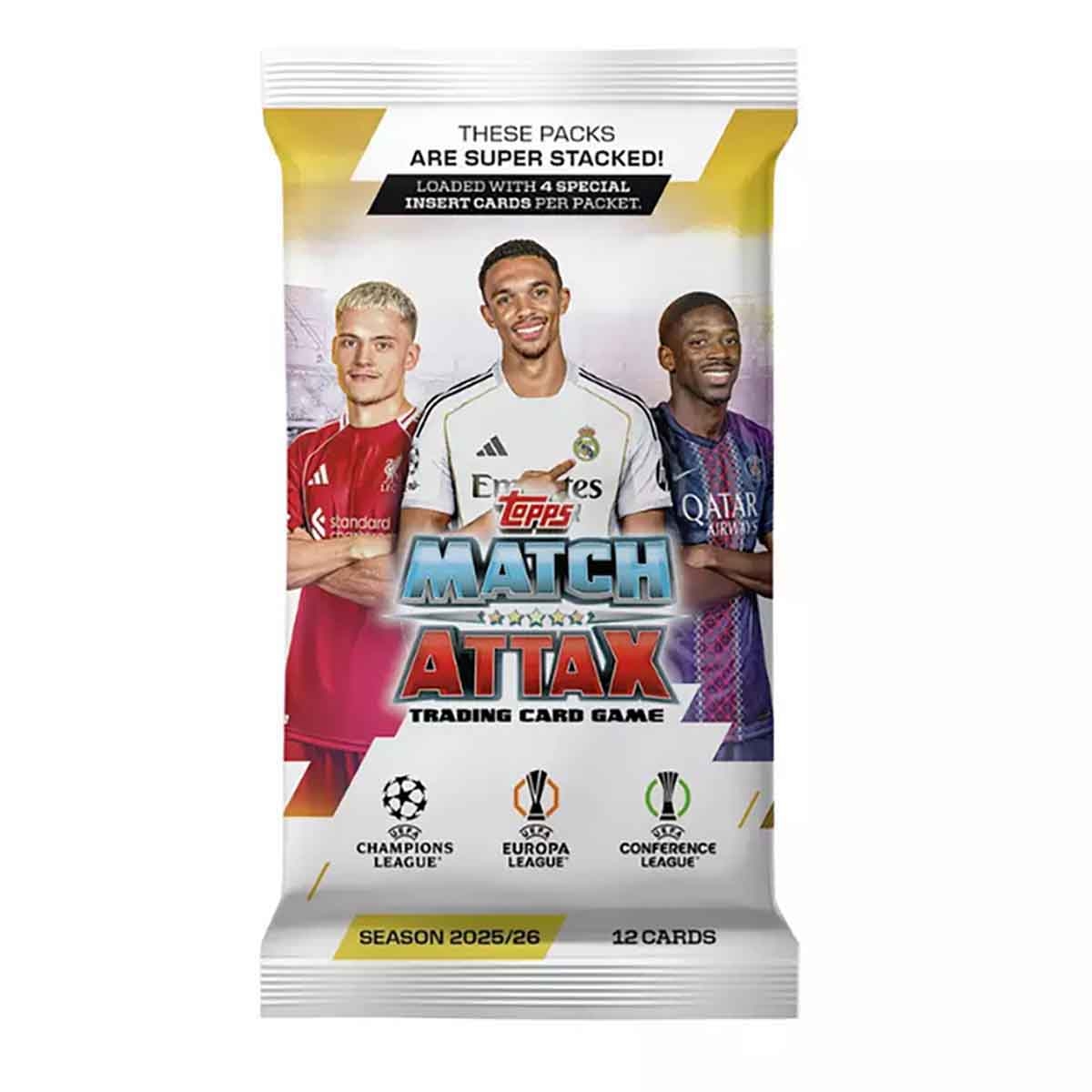 توبس ماتش أتاكس 2025/26 علبة باكيت فردية 32 قطعة – لعبة بطاقات