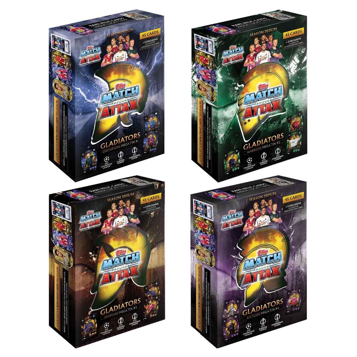 توبس ماتش أتاكس 2025/26 علبة ميغا معدنية متنوعة – لعبة بطاقات