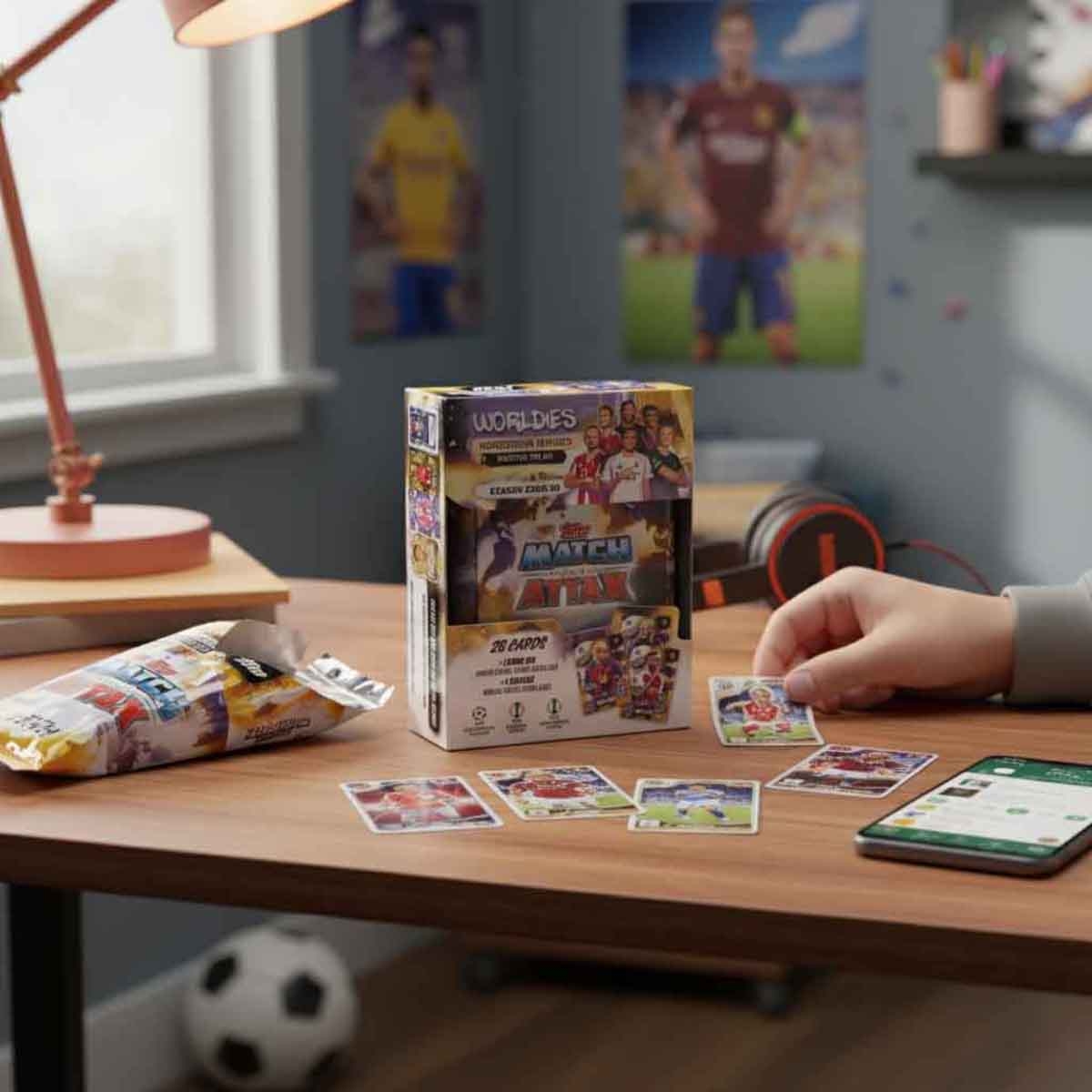 توبس ماتش أتاكس 2025/26 علبة معدنية مصغّرة – لعبة بطاقات