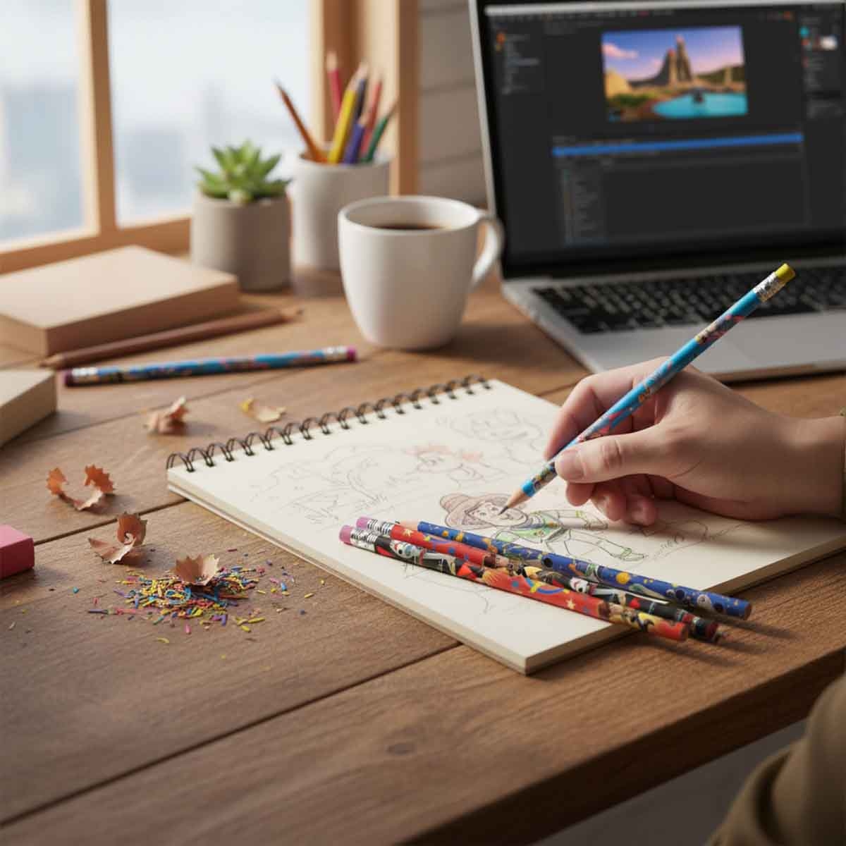 ديزني أند بيكسار توي ستوري 4 مجموعة أقلام رصاص عدد 8 قطع