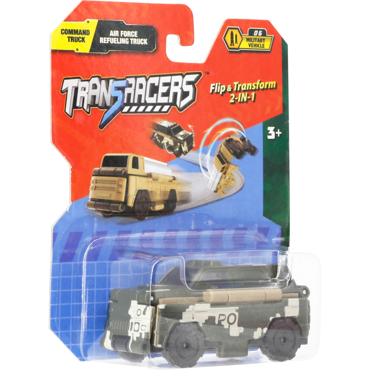 ترانسريسرز 2 في 1 فليبكارز - شاحنة قيادة وشاحنة تزويد وقود جوية للجنسين، من عمر 3 إلى 4 سنوات