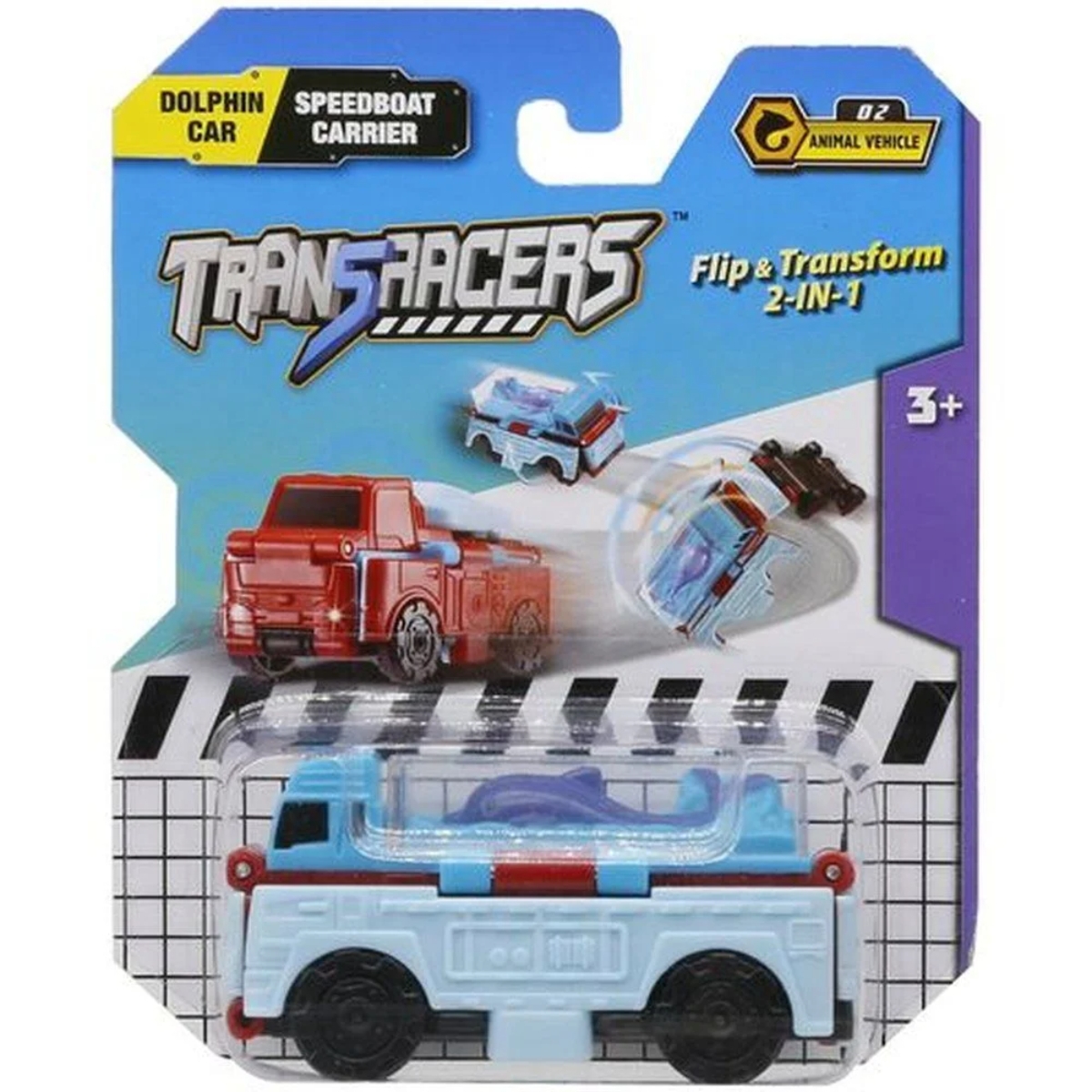 ترانسراكرز مركبة دولفين ناقلة/قارب قابلة للتحول للأولاد، 3-4 سنوات