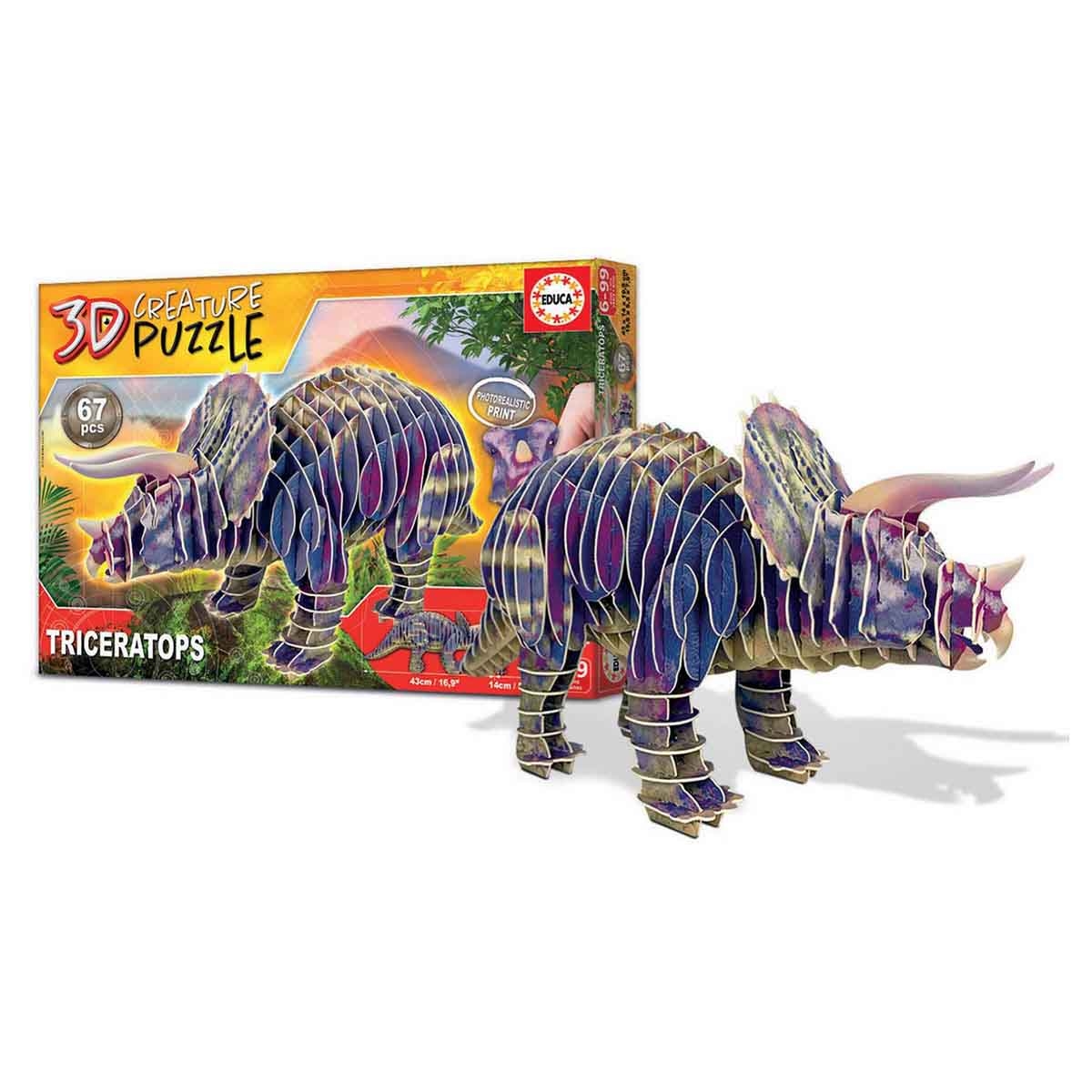 إديوكا أحجية مجسمة ثلاثية الأبعاد لترايسيراتوبس للجنسين، عمر 5-7 سنوات