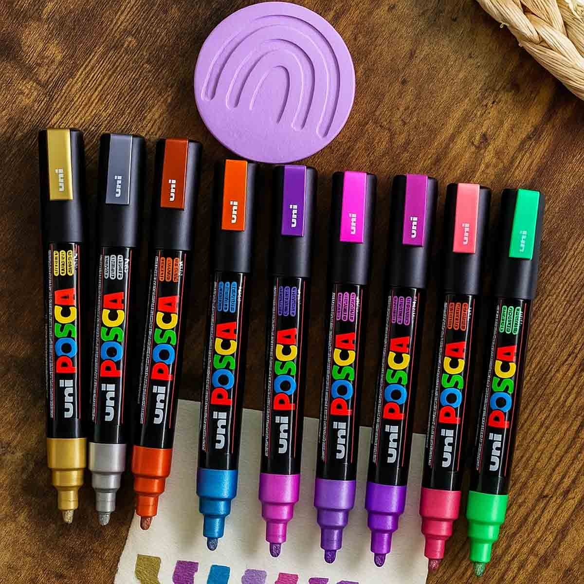 يوني بوسكا مجموعة 8 أقلام تلوين معدنية PC-5M