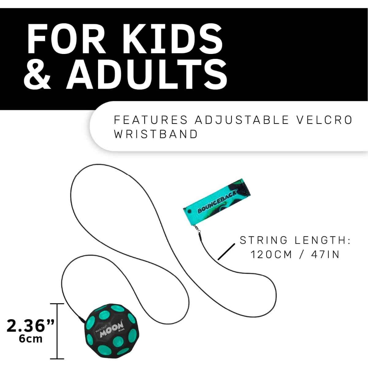 وابوبا كرة قافزة متنوعة ريتيرننغ مون للجنسين من عمر 5-7 سنوات