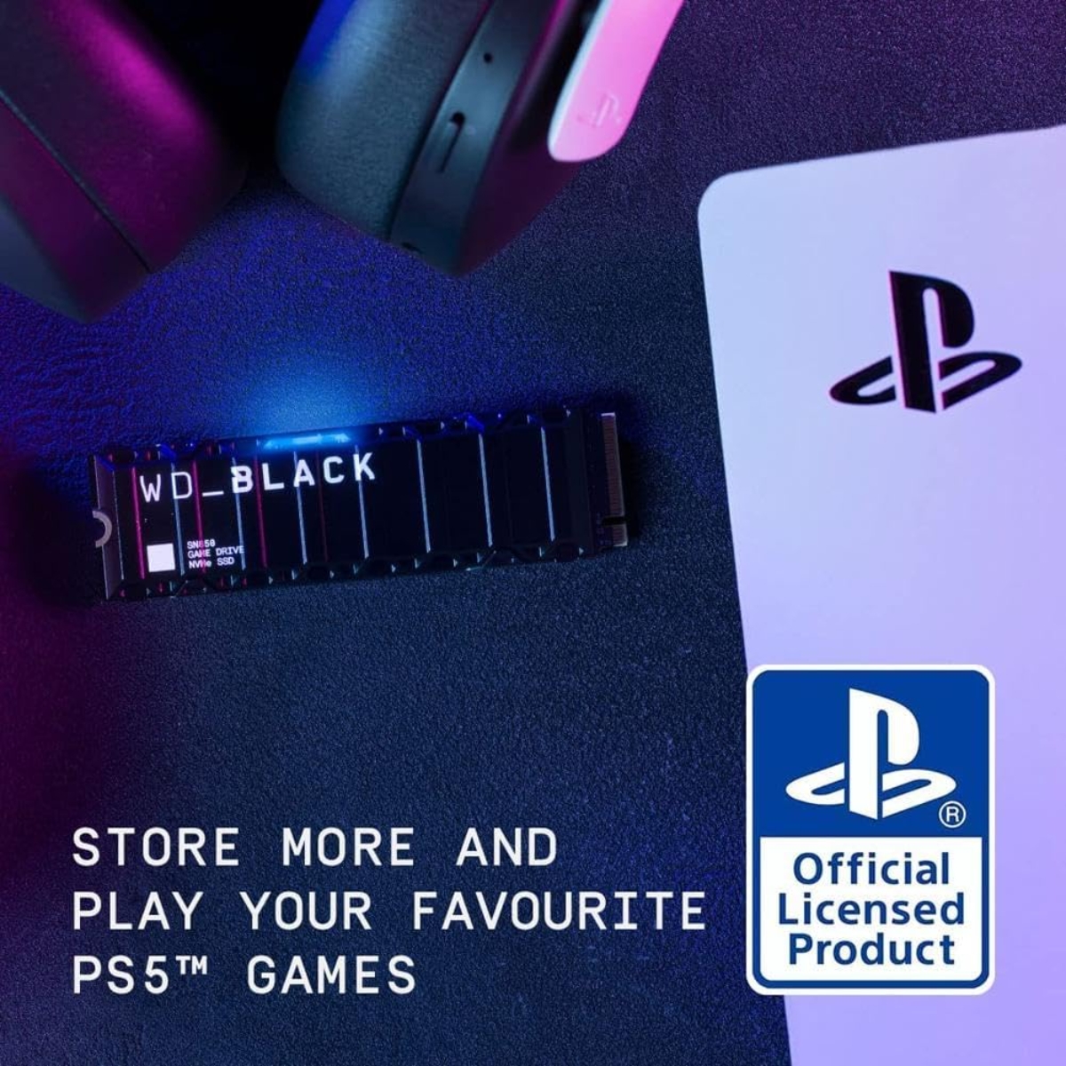 ويسترن ديجيتال 1TB SN850 NVMe SSD مع مشتت حراري لجهاز بلايستيشن 5