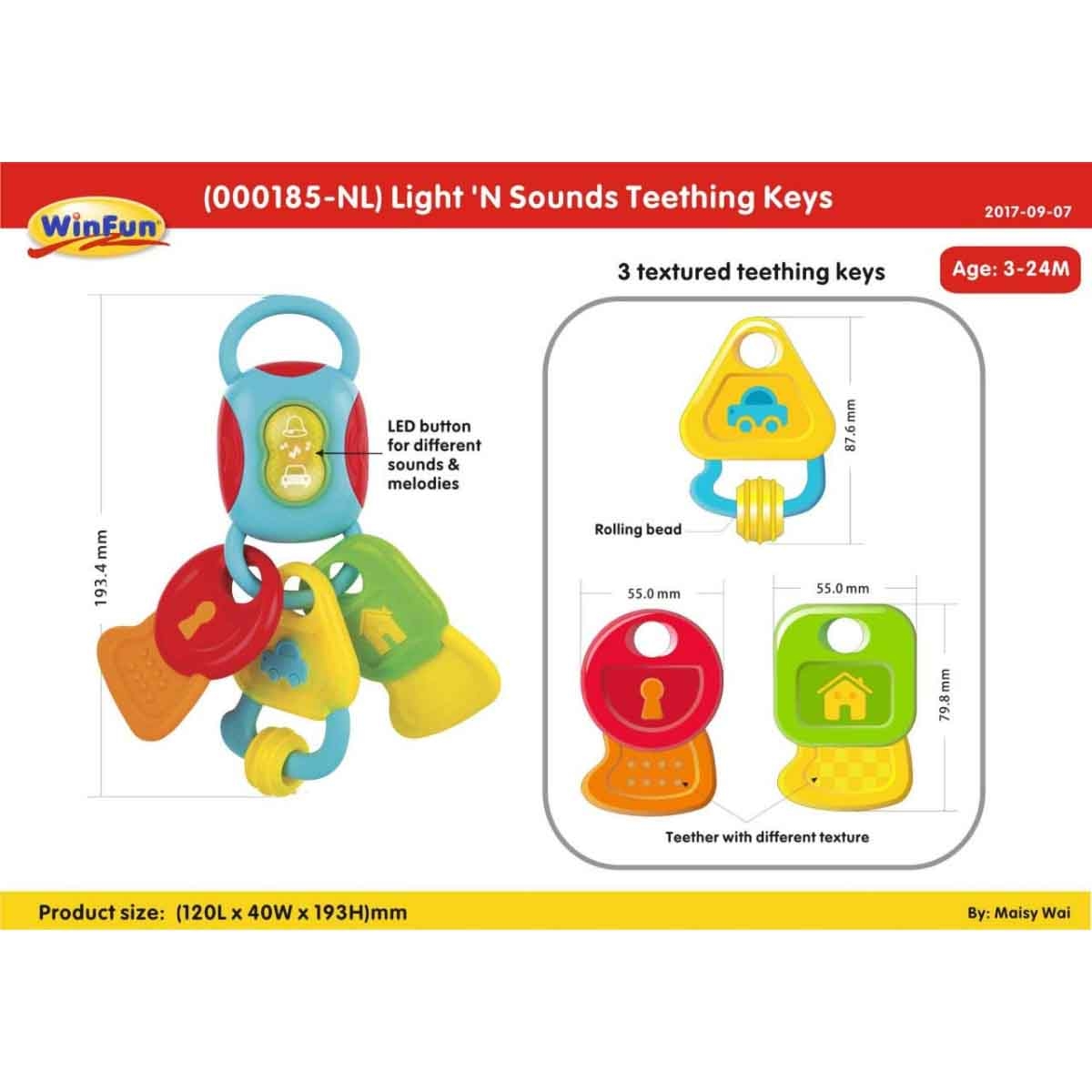 وين فن مفاتيح عضّ لايت آند ساوند للأطفال عمر 0-2 سنوات