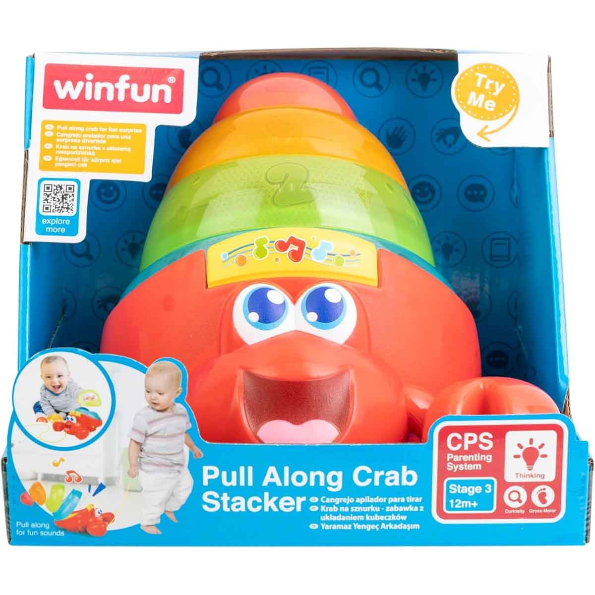 وين فن سلطعون سحب ستاكر للأطفال عمر 0-2 سنوات